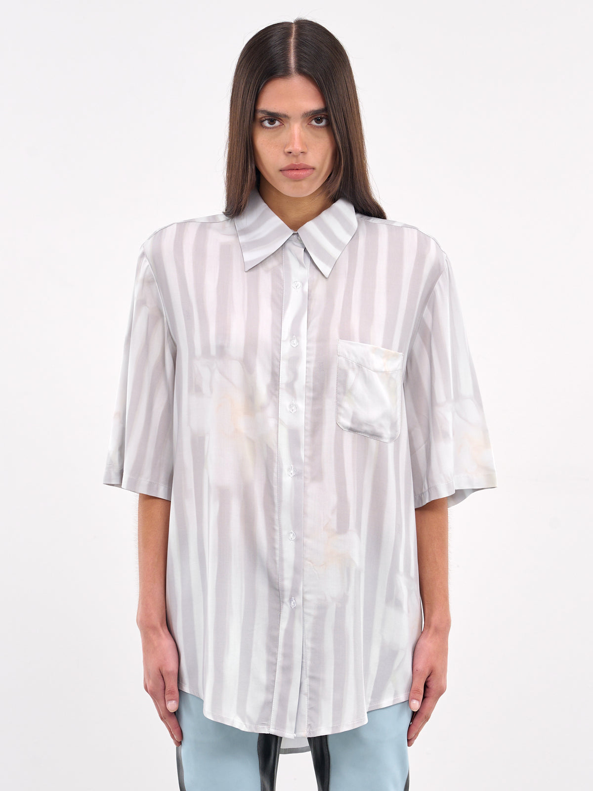 Sunny Button Up Shirt (XX3940-SUNNY-NAVY-FLOWER-STRIP)