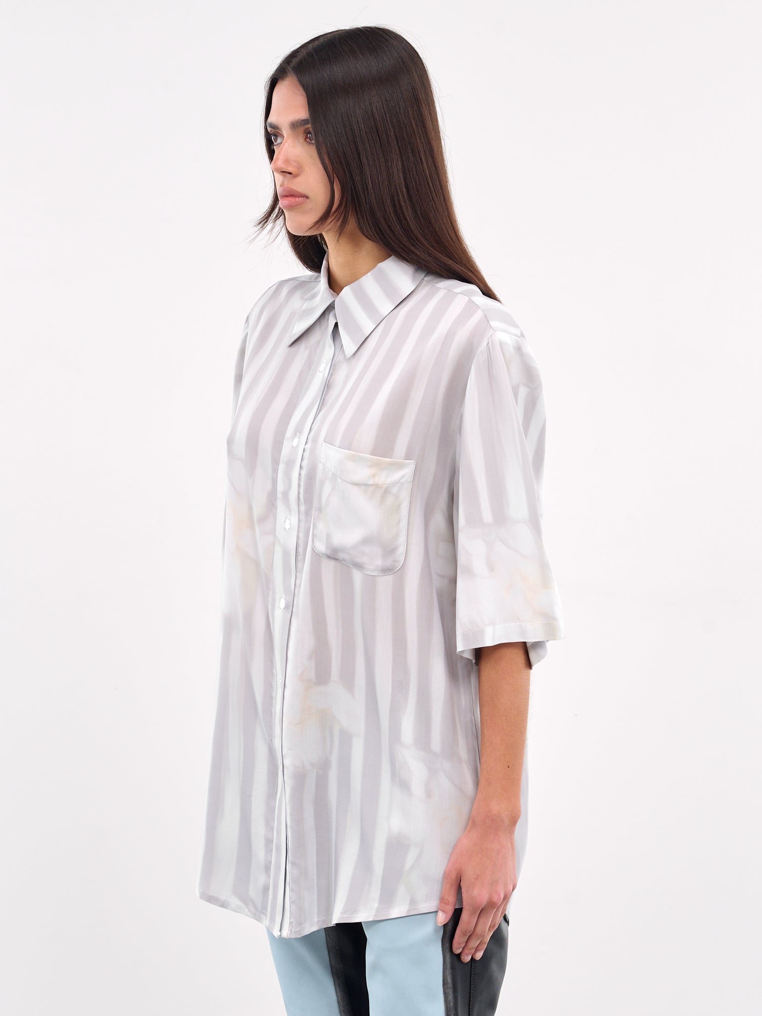 Sunny Button Up Shirt (XX3940-SUNNY-NAVY-FLOWER-STRIP)