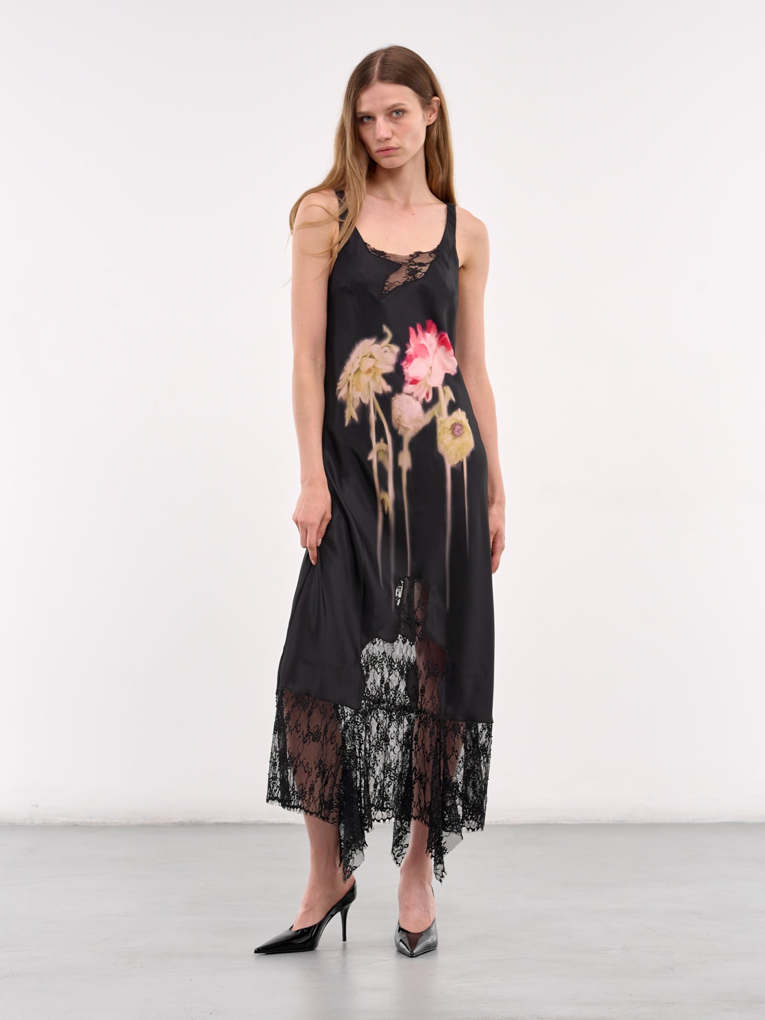 新品タグ付き　Anemone Cache-Coeur Long Dress Wisteria Chiffon Round Neck Mini Dress – Multi | Needle & Thread