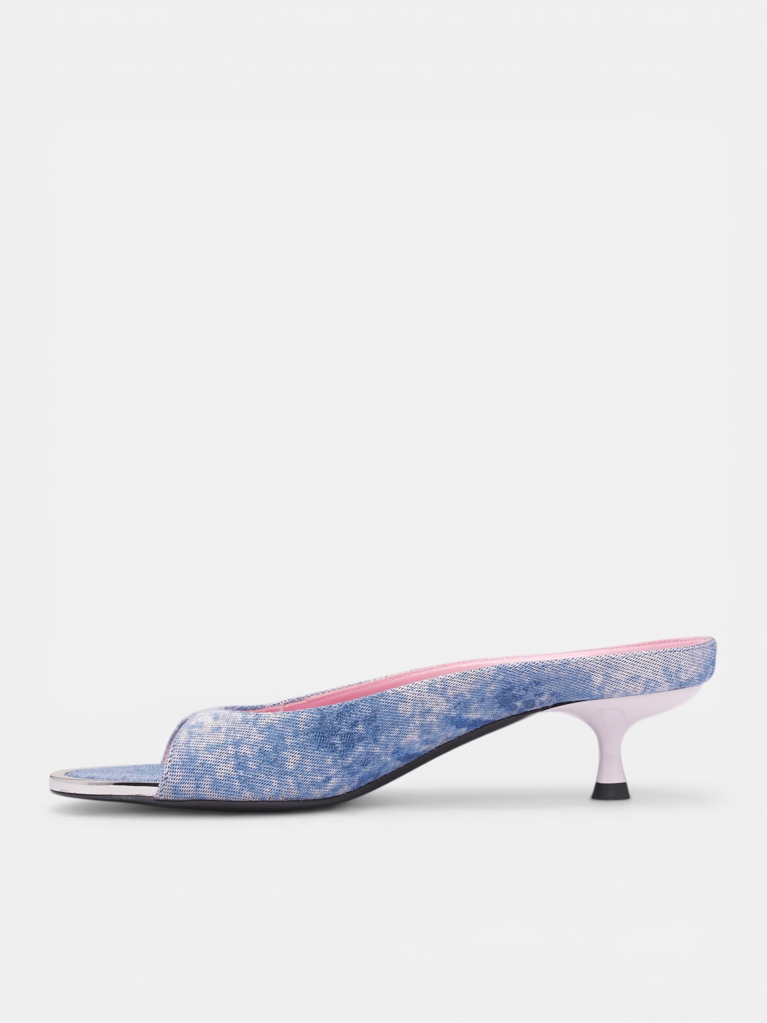 D-Diams-Sa-40 Jacquard Denim Mules (Y03974-P7675-HB478-DENIM-LILAC)