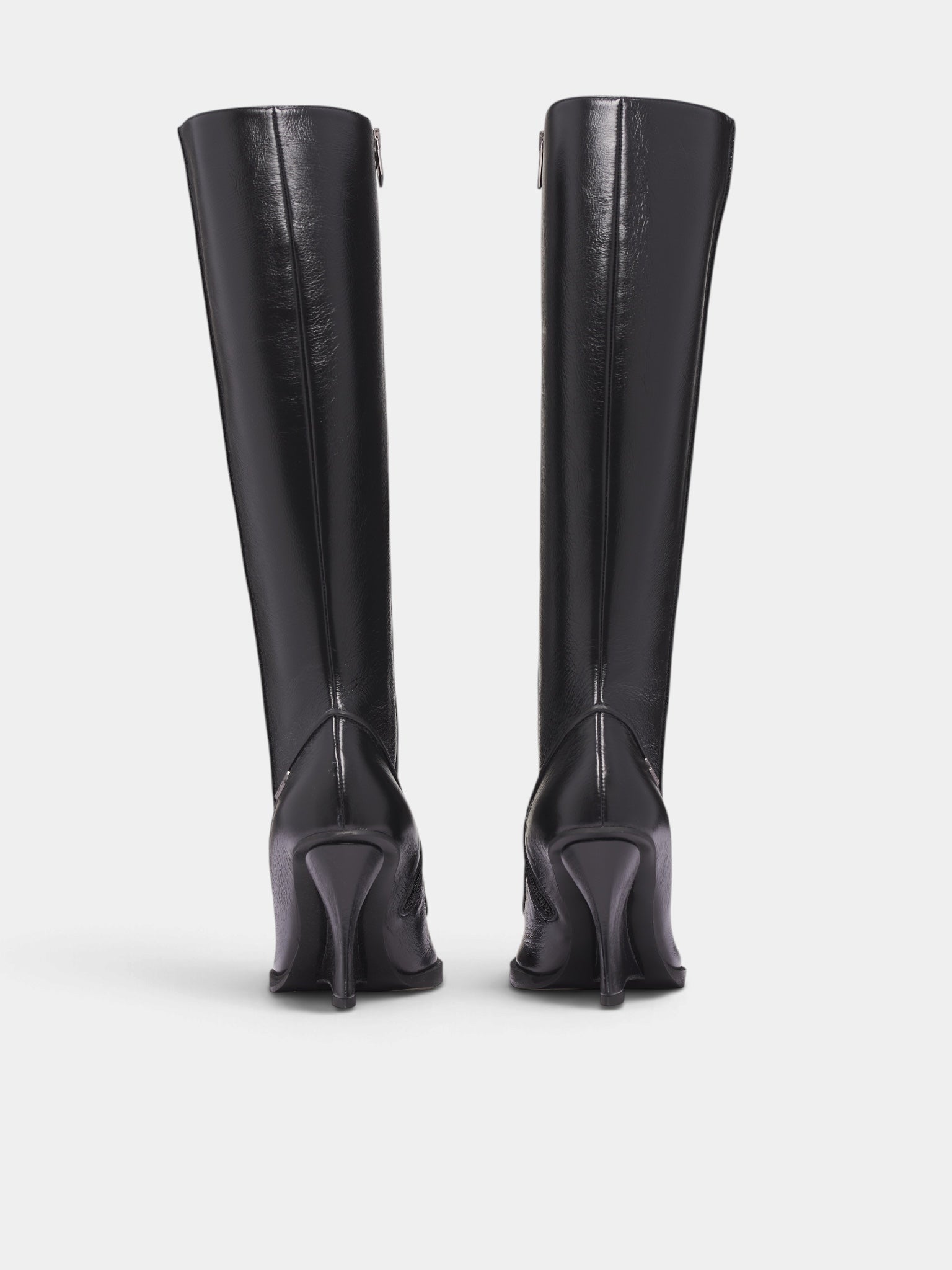 D-Lucette Black Leather Wedge Boots (Y04087-D-LUCETTE-BLACK)