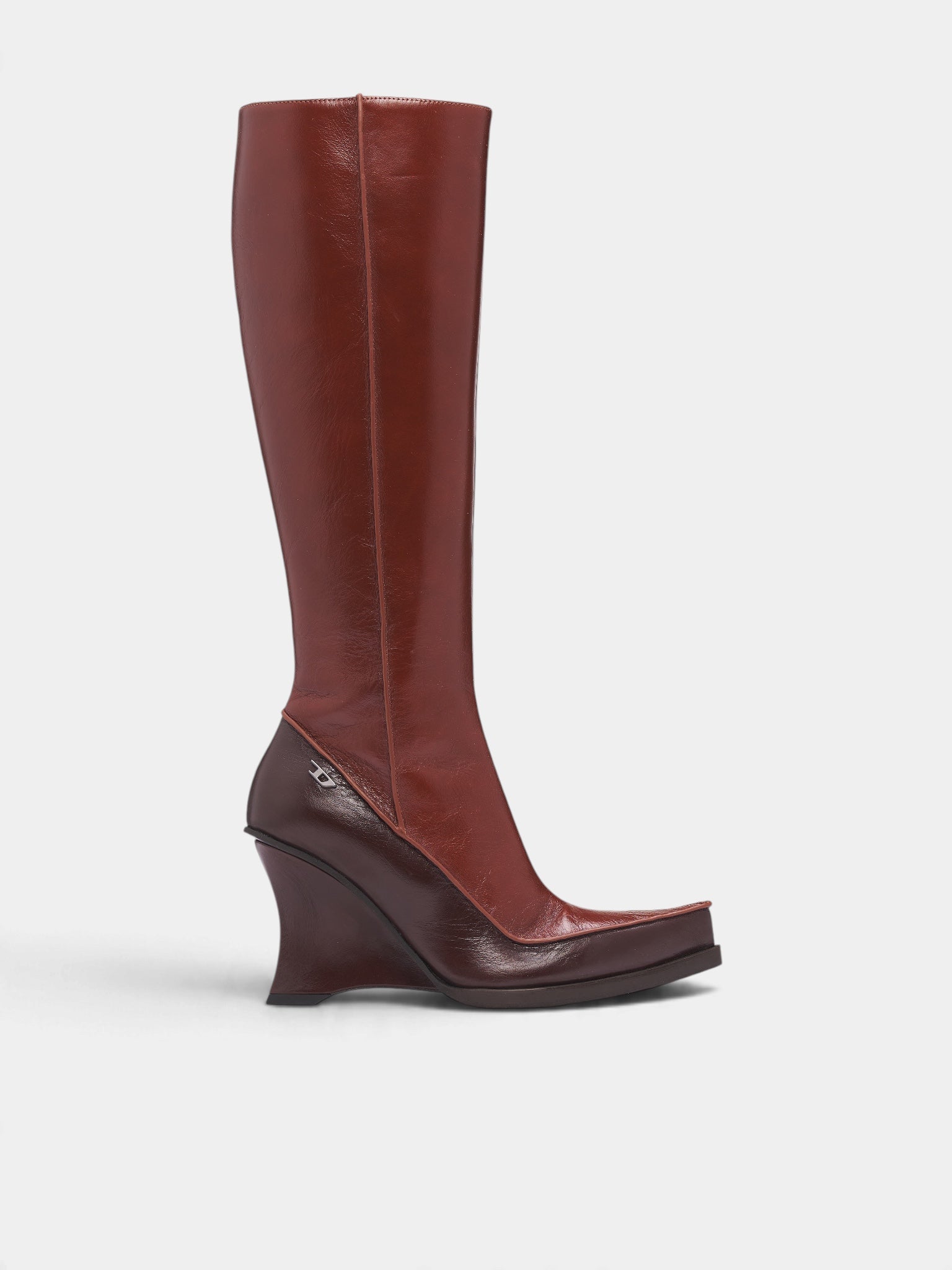 D-Lucette Brown Leather Wedge Boots (Y04087-D-LUCETTE-BROWN)