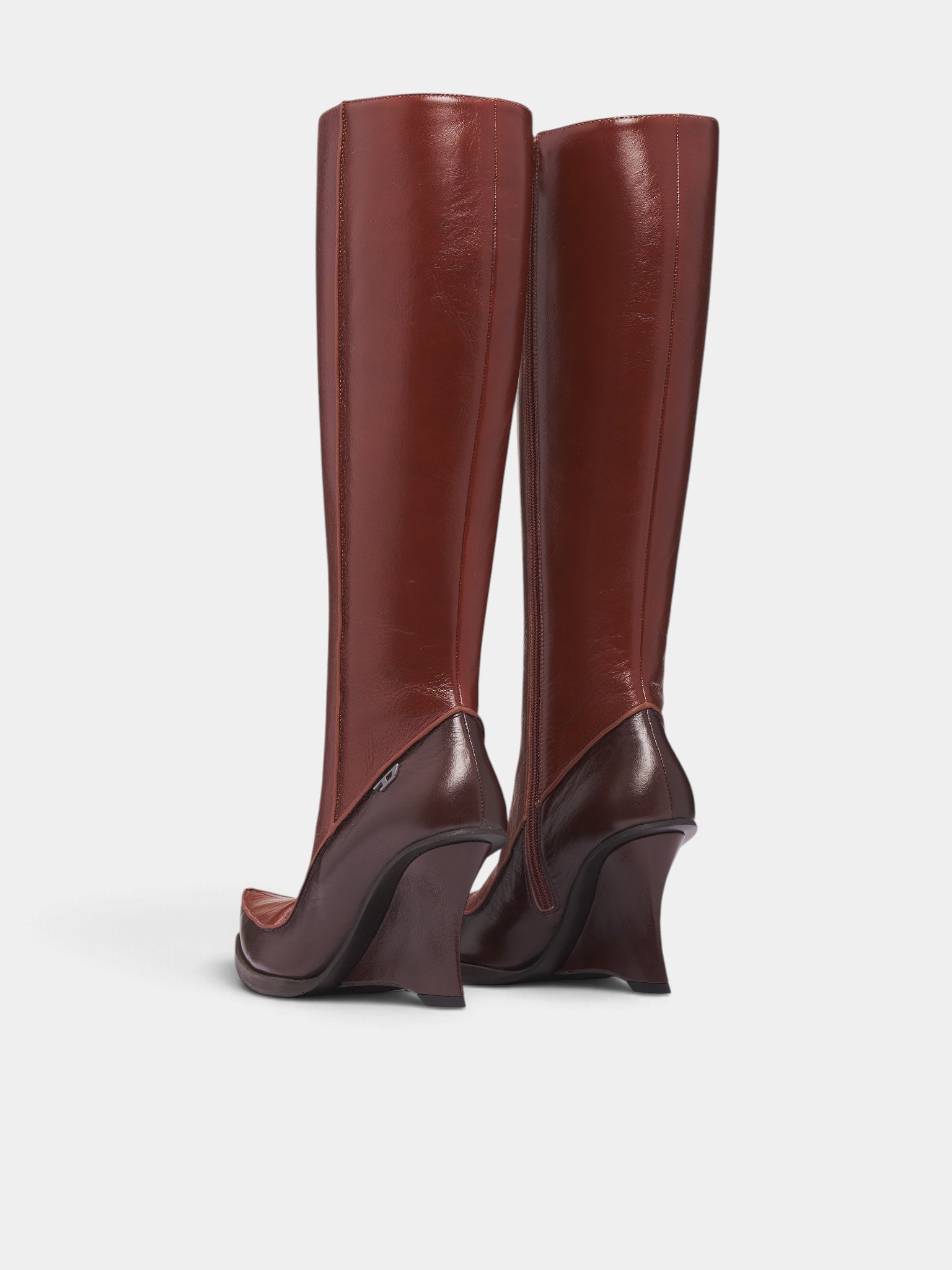 D-Lucette Brown Leather Wedge Boots (Y04087-D-LUCETTE-BROWN)