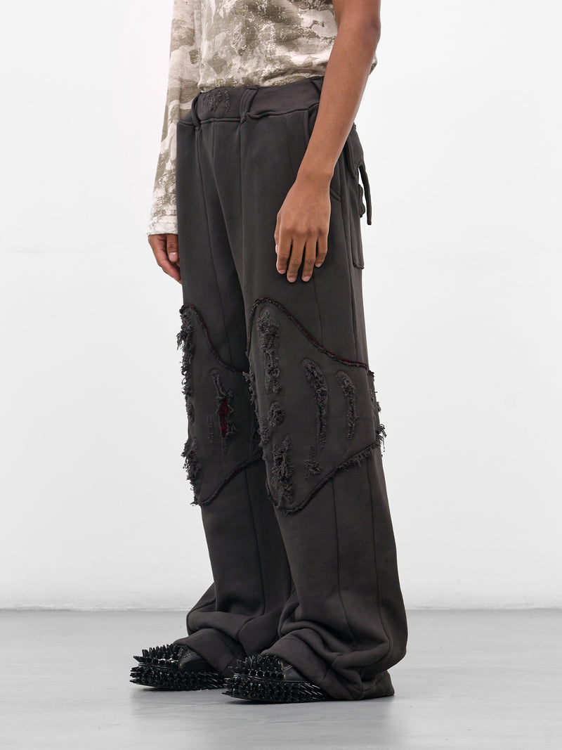 Black Apex Graphic Distressed Sweatpants (YAW25-DN-PANT-CHARCOAL)
