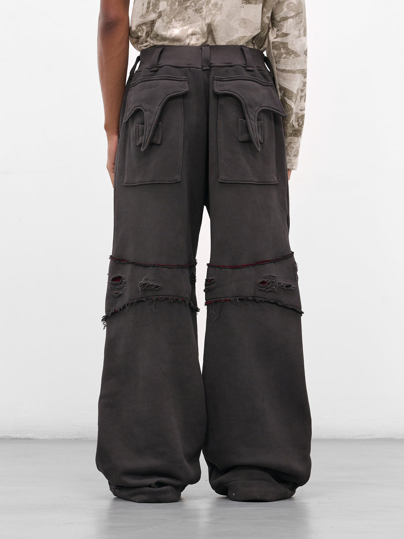 Black Apex Graphic Distressed Sweatpants (YAW25-DN-PANT-CHARCOAL)