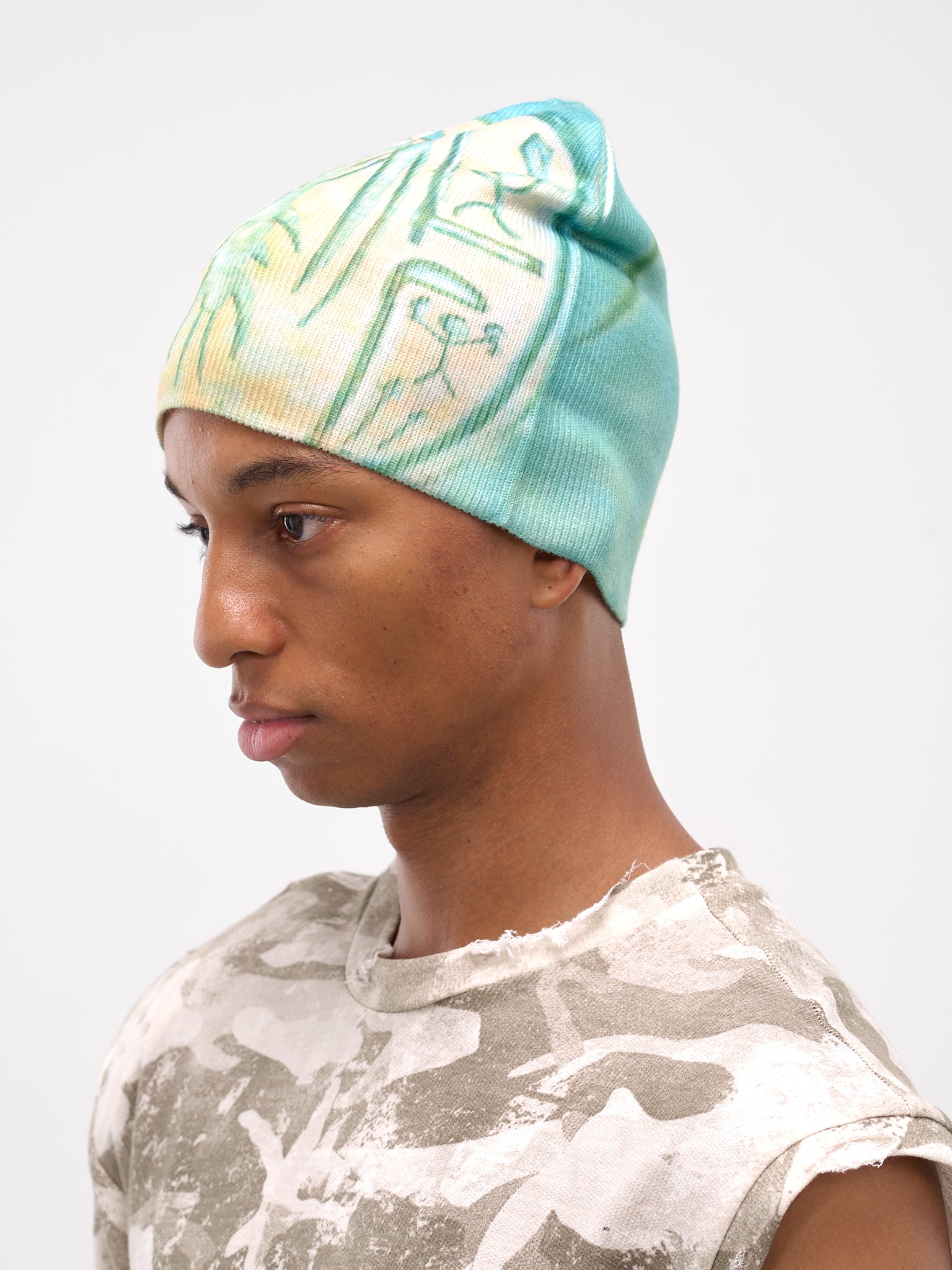 Teal Scarabold Graphic Rib Beanie (YAW25-S-HATT-TEAL)