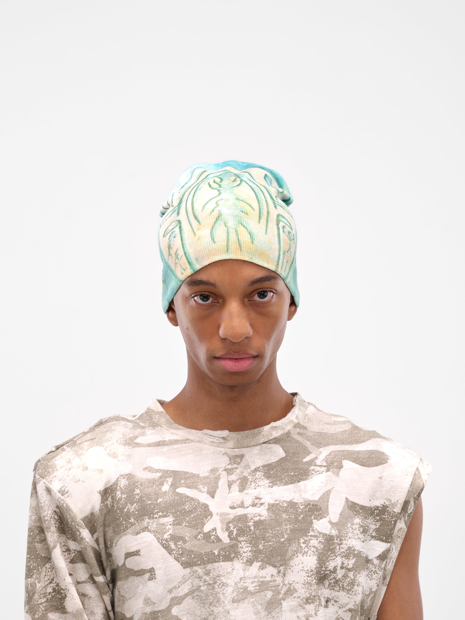 Teal Scarabold Graphic Rib Beanie (YAW25-S-HATT-TEAL)