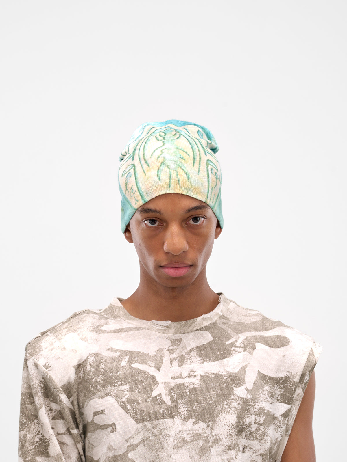 Teal Scarabold Graphic Rib Beanie (YAW25-S-HATT-TEAL)