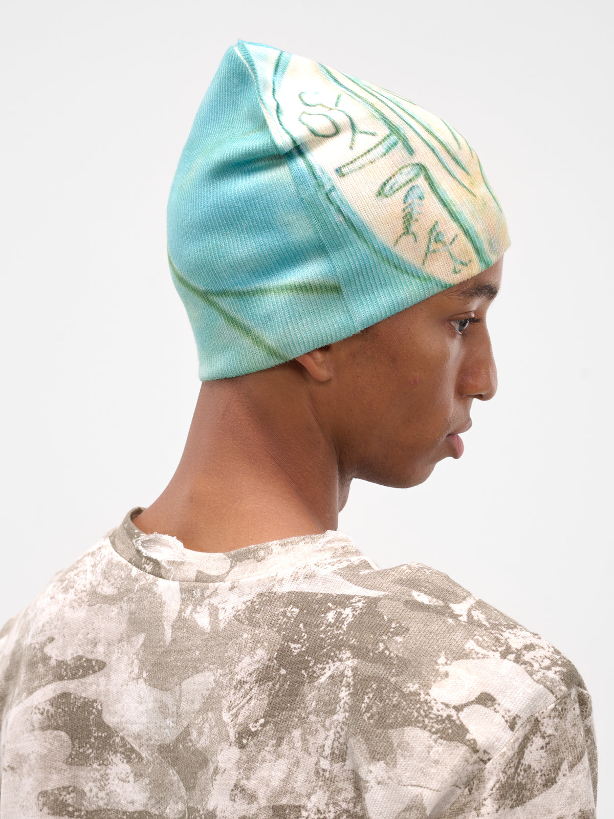 Teal Scarabold Graphic Rib Beanie (YAW25-S-HATT-TEAL)