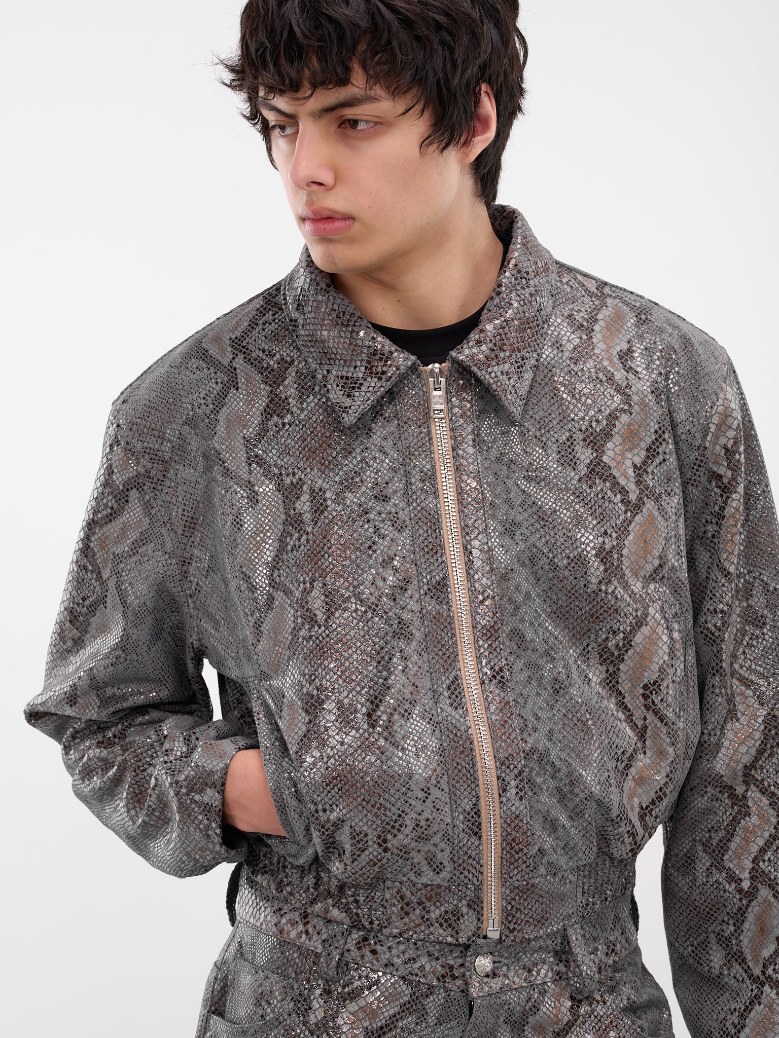 Year Of The Snake Leather Jacket (YEAR-OF-THE-SNAKE-COW-HYDE-WHI)