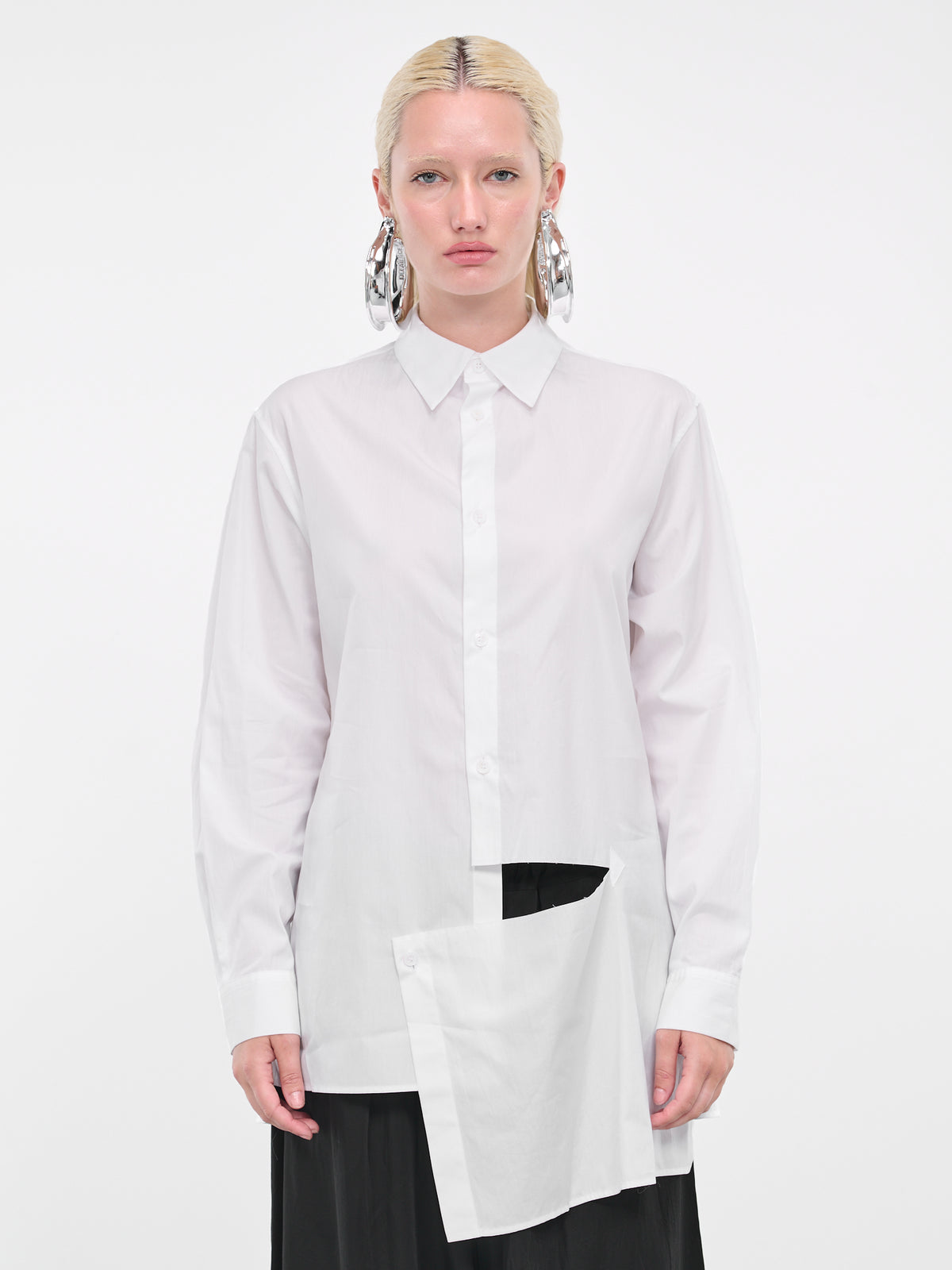 Broadcloth Slash Shirt (YJ-B12-001-WHITE)