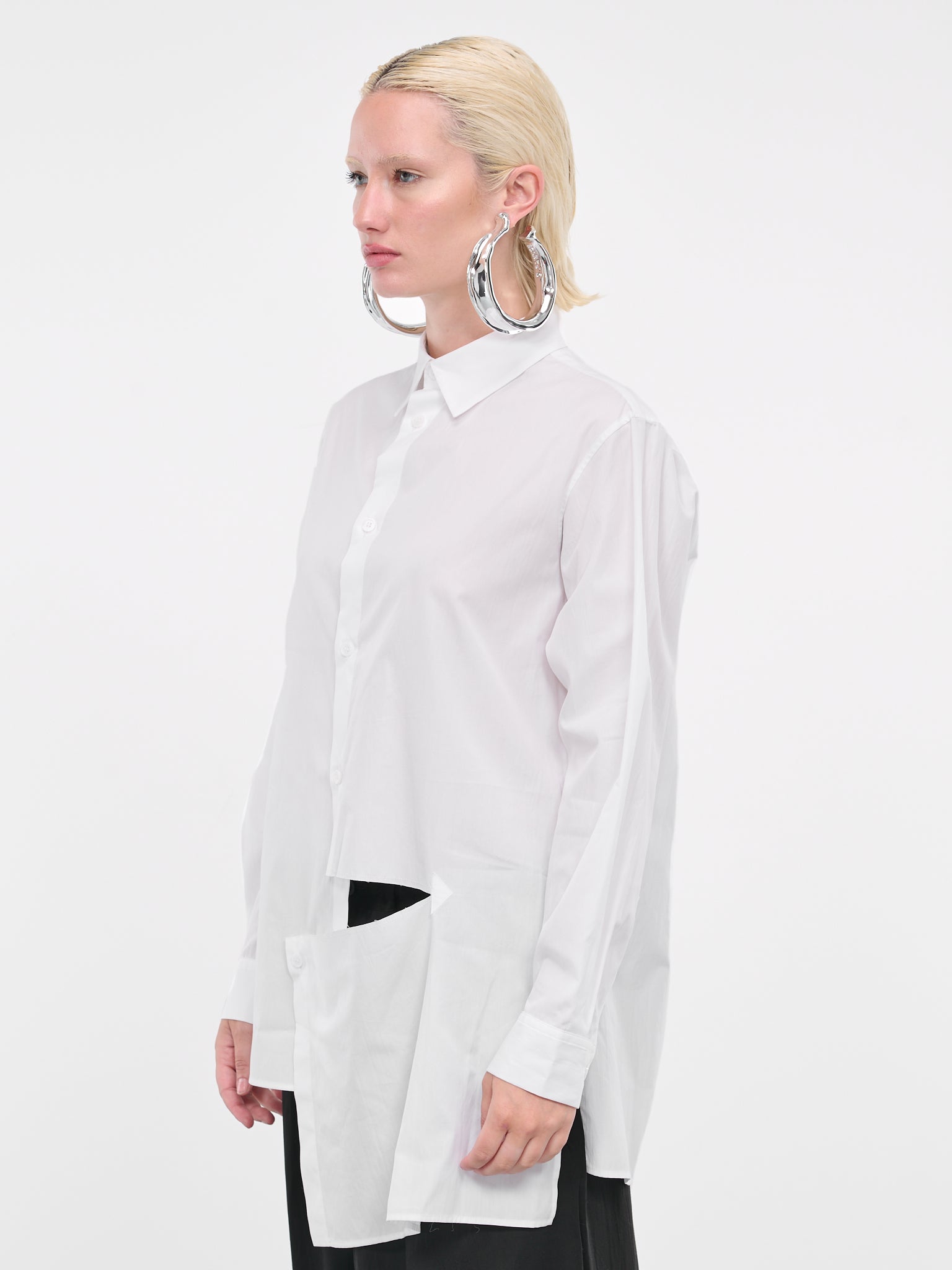 Broadcloth Slash Shirt (YJ-B12-001-WHITE)