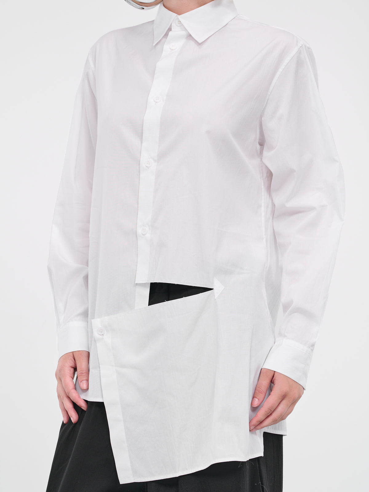 Broadcloth Slash Shirt (YJ-B12-001-WHITE)