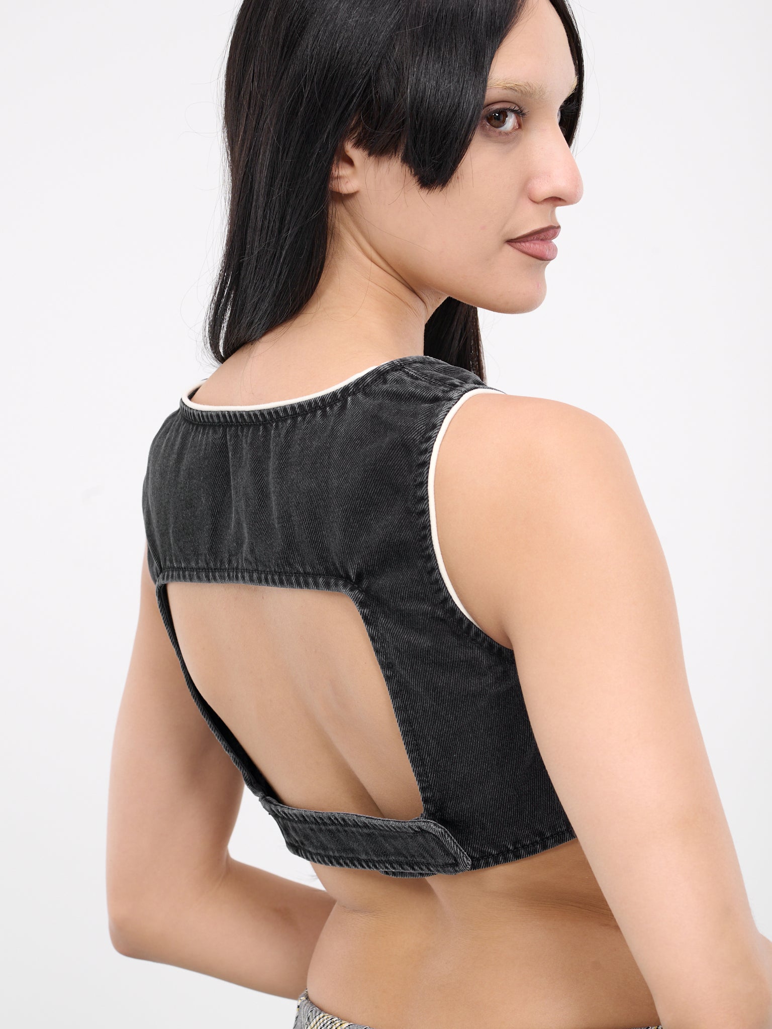 Denim Bra Top (YP001DEN0011100-BLACK)