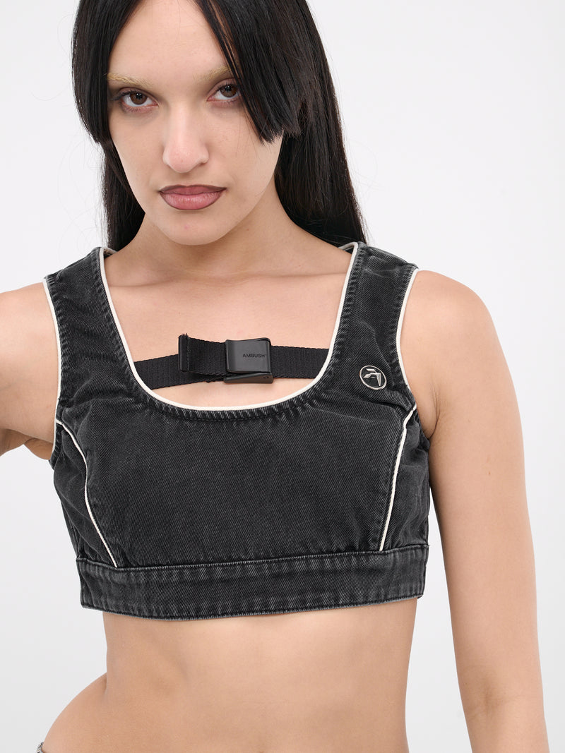 Denim Bra Top (YP001DEN0011100-BLACK)