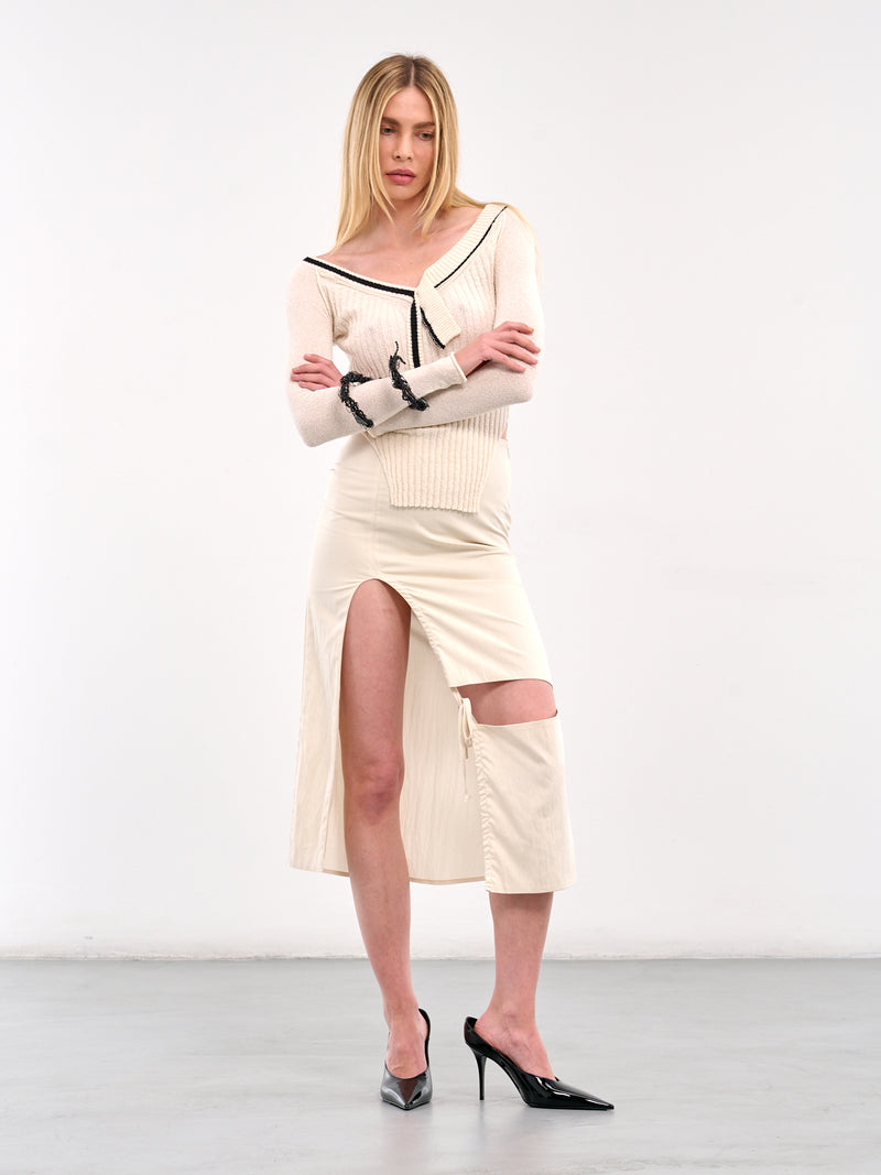 【関税込み】Elena Velez グレー カットアウト 長袖トップス カットアウト スウェット トップス | Lazy Styles（レイジー