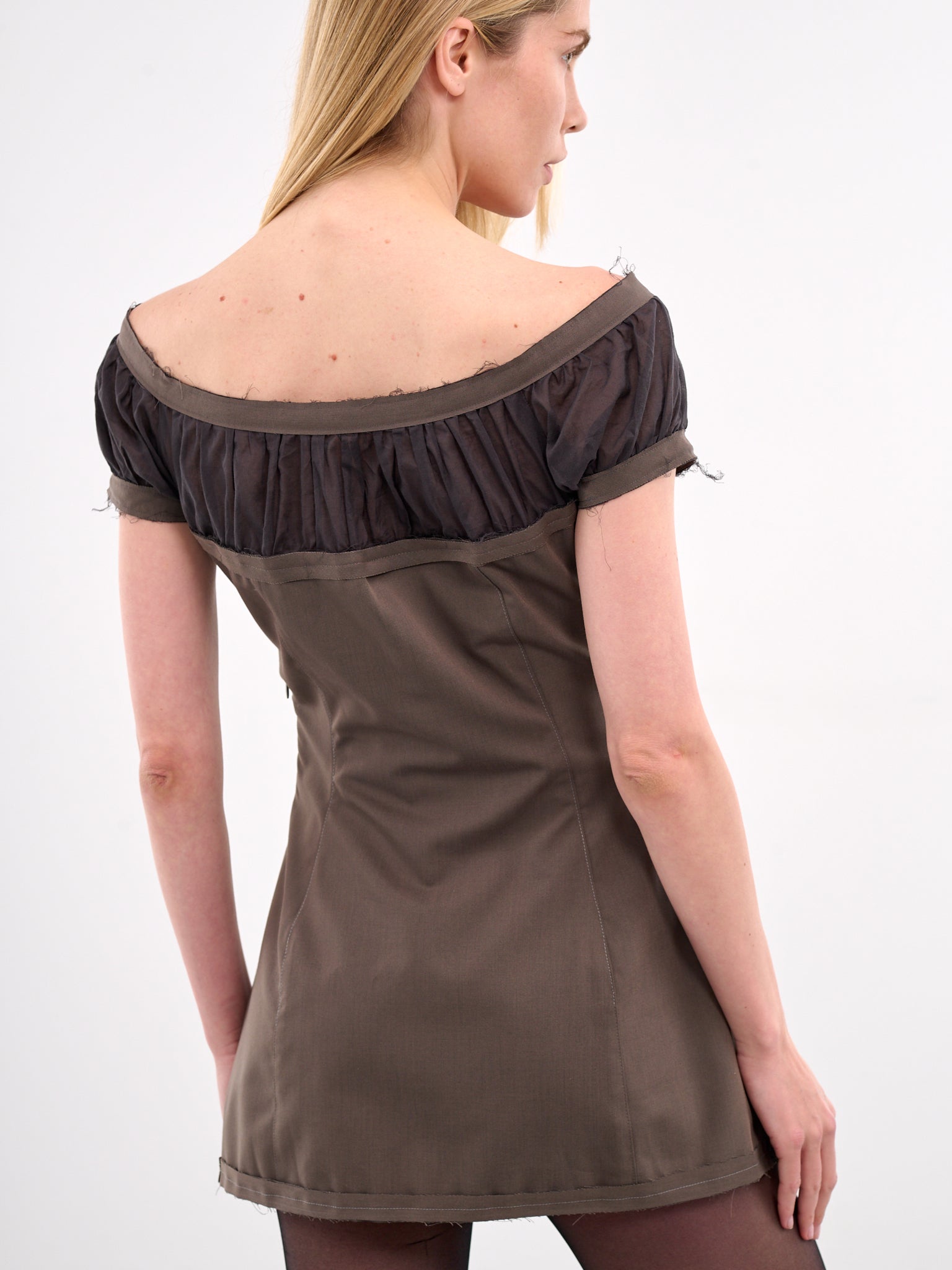 Off-Shoulder Mini Dress (YR005DR03-GREY)