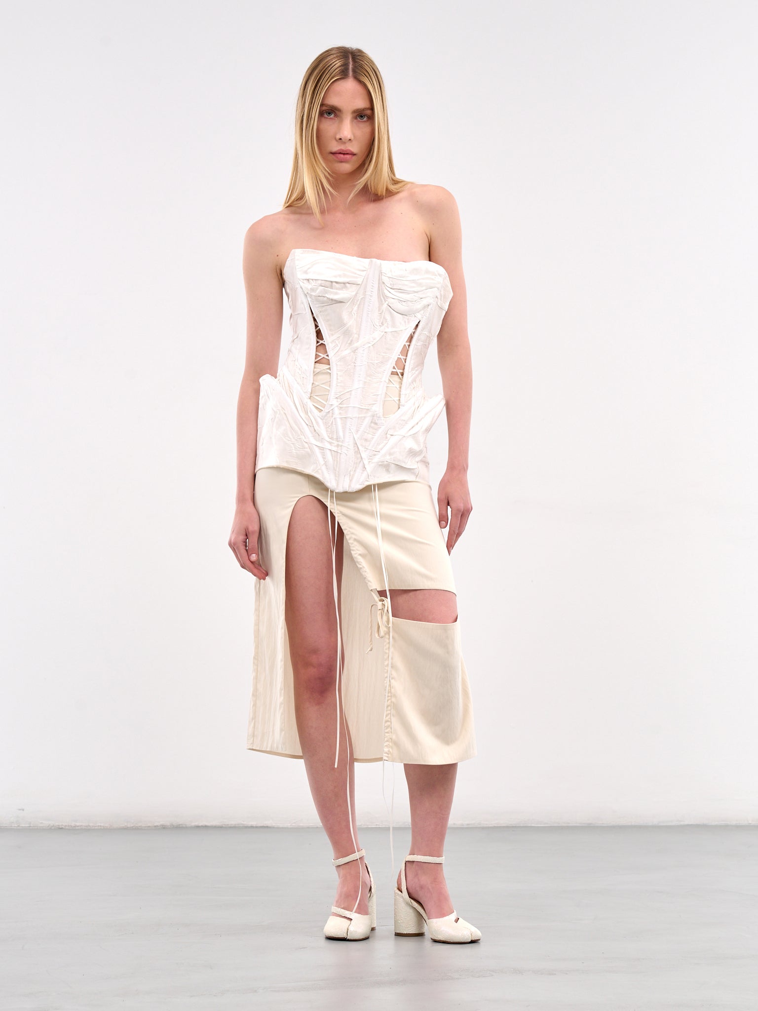 Cut-Out Midi Skirt (YR005SK04-BEIGE)