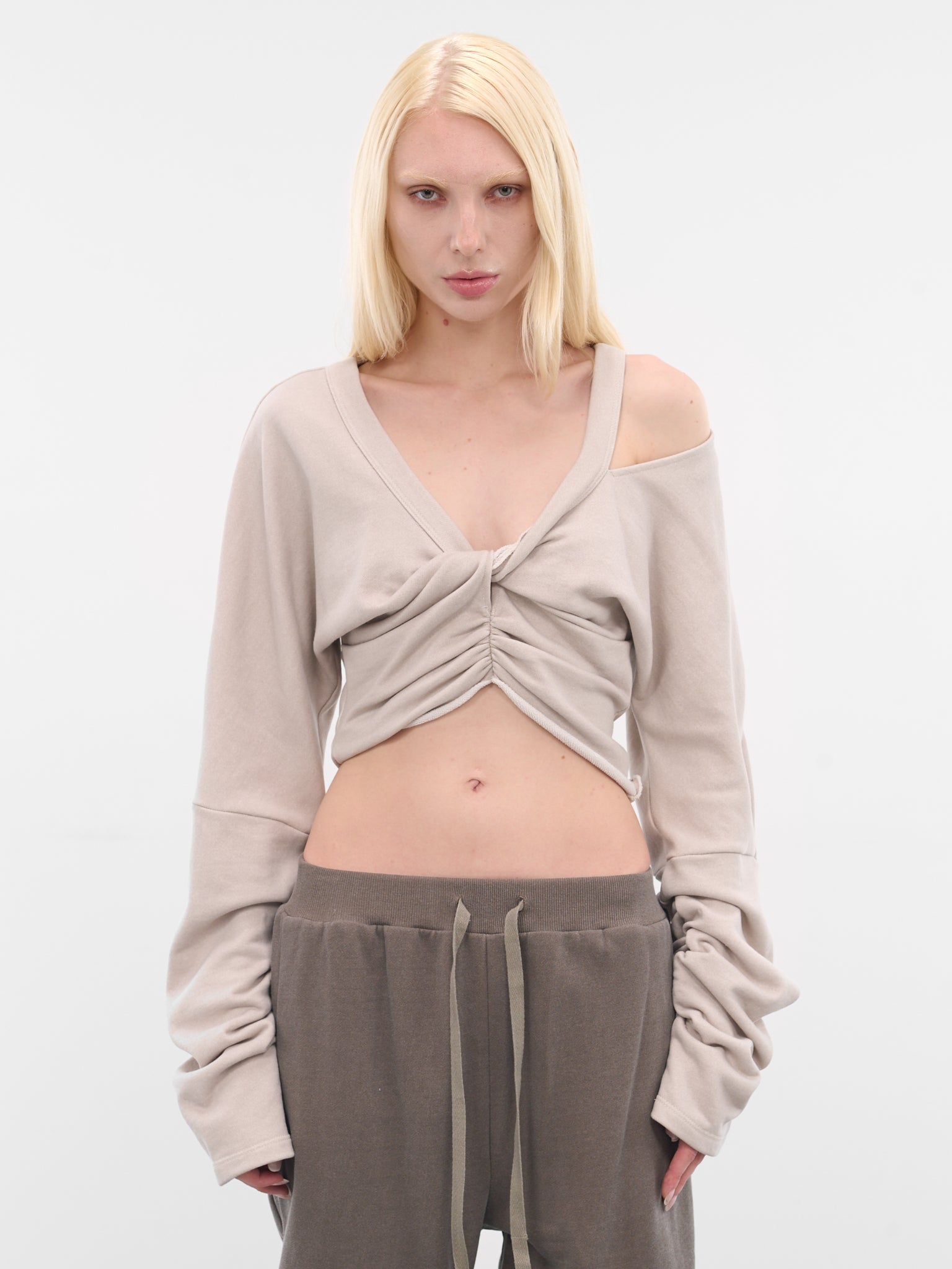 Beige Twisted Cut-Out Sweater (YR006JR01-WHALE-BONE)