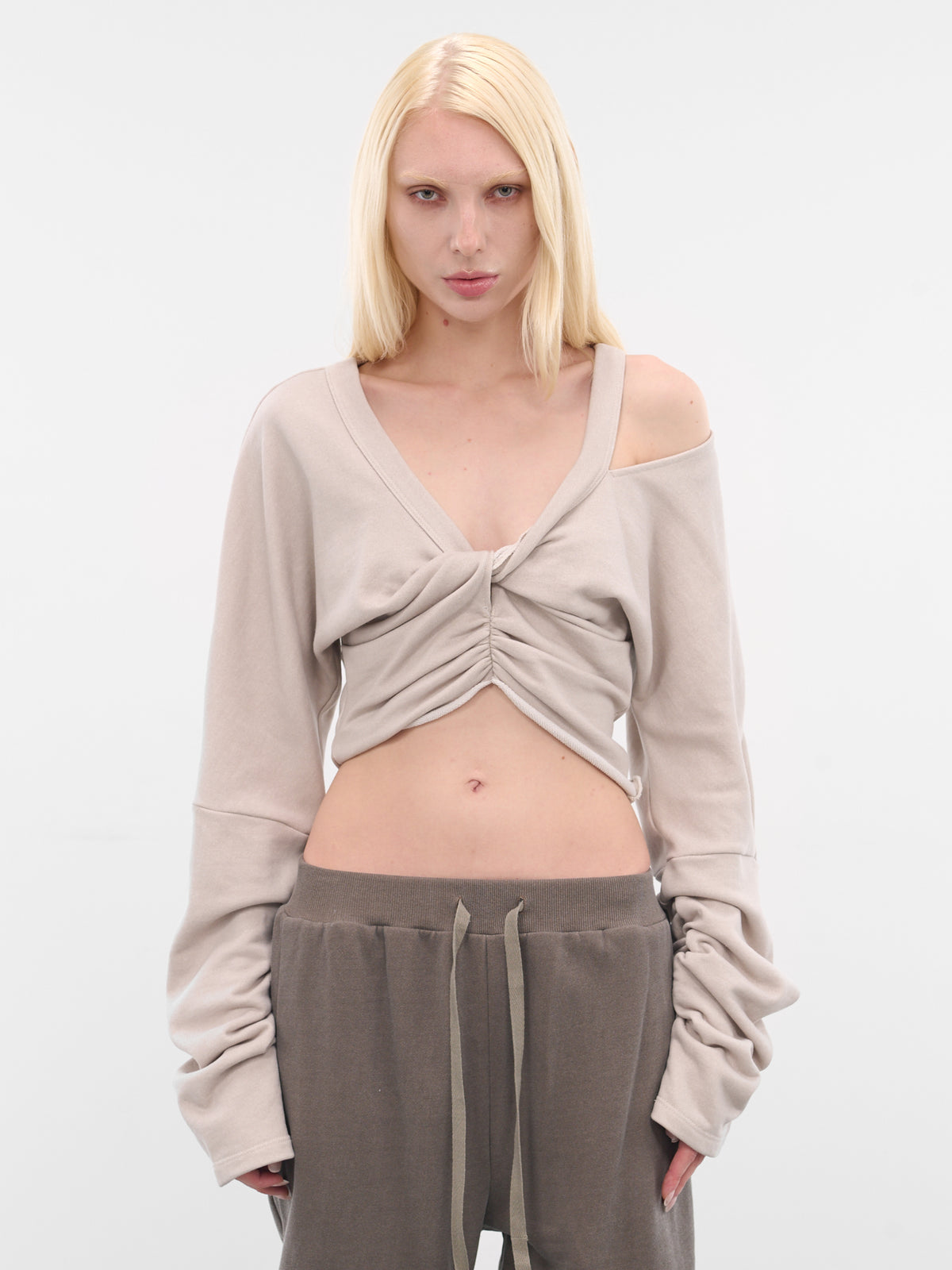Beige Twisted Cut-Out Sweater (YR006JR01-WHALE-BONE)
