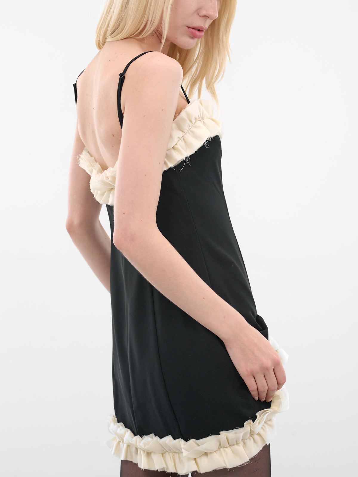 Navy Frilled Mini Dress (YR006JR05-NAVY)