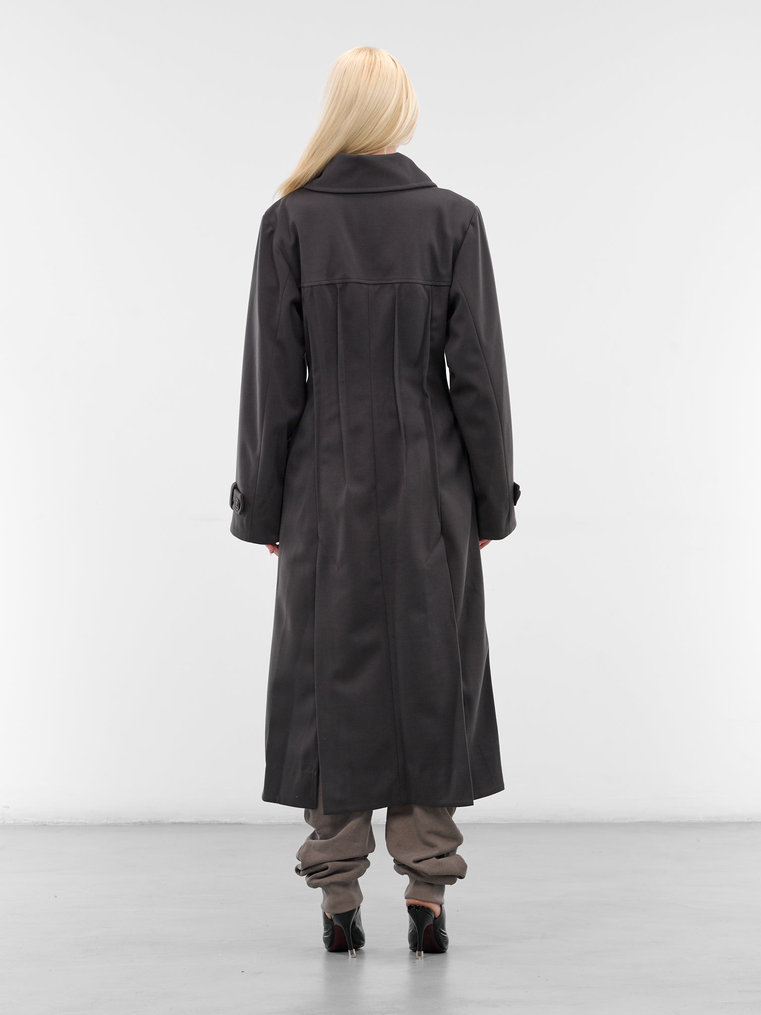 Black Captain Trench Coat (YR006OW02-SQUID-INK)