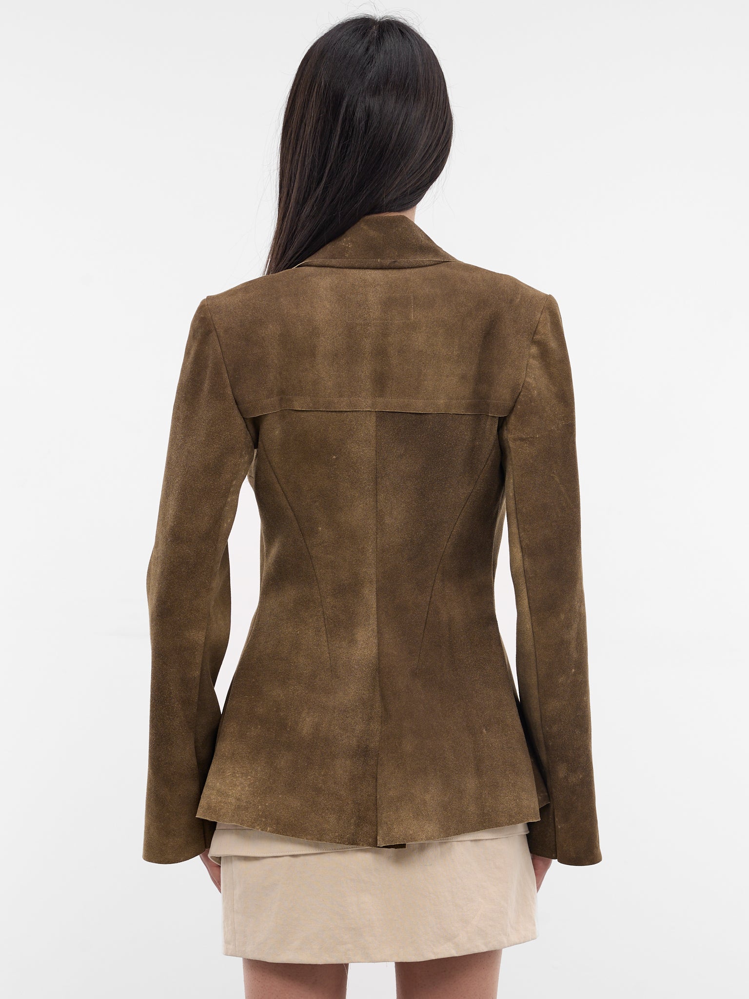 Brown Suede Cinch Belted Jacket (YR007OW02-BUCKSKIN)