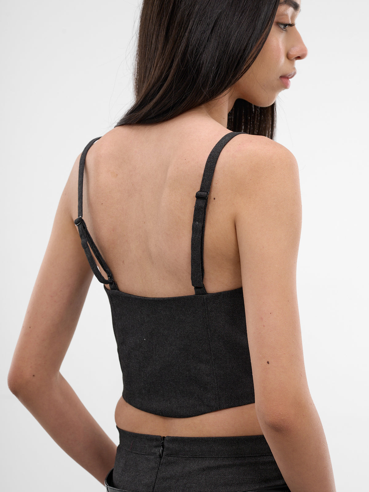 Onyx Draped Corset Camisole (YR007TP02-ONYX)