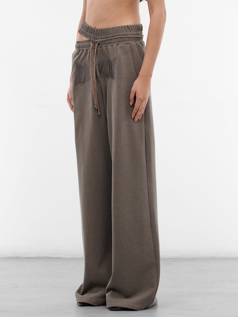 Brown Split Band Logo Sweatpants (YR007TR06-TV-NOISE)
