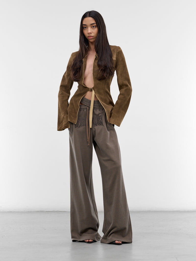 Brown Split Band Logo Sweatpants (YR007TR06-TV-NOISE)