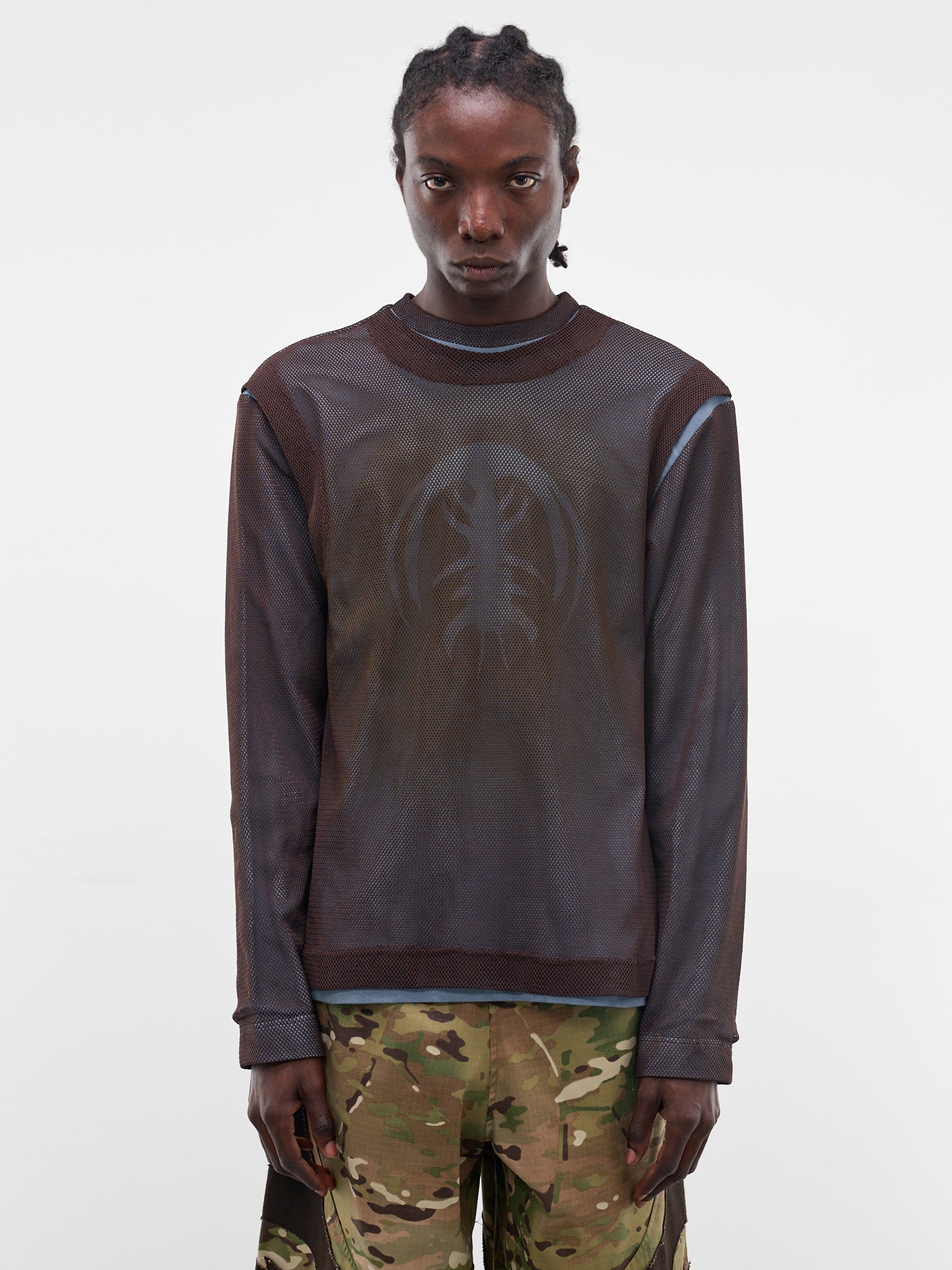 Layered Mesh Graphic Long Sleeve (YSS26-MS-LSTS-BABY-BLUE-BROWN)