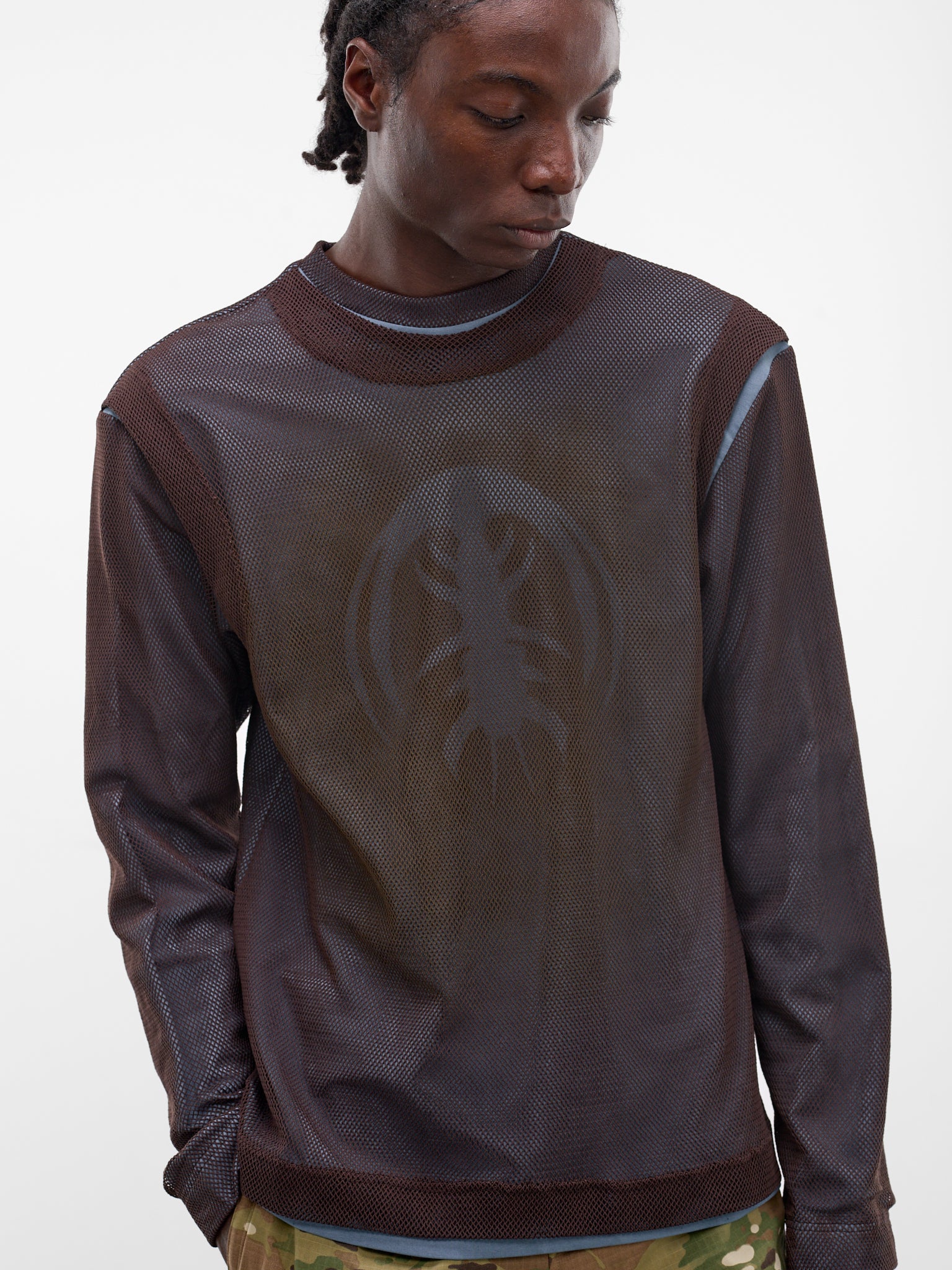 Layered Mesh Graphic Long Sleeve (YSS26-MS-LSTS-BABY-BLUE-BROWN)