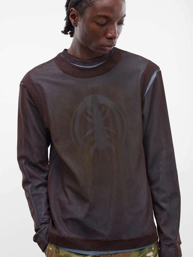 Layered Mesh Graphic Long Sleeve (YSS26-MS-LSTS-BABY-BLUE-BROWN)