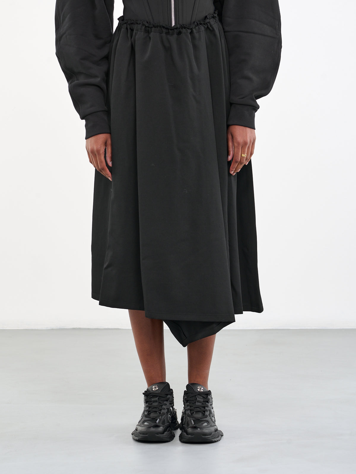 Draped Skirt (YU-P02-100-1-BLACK)