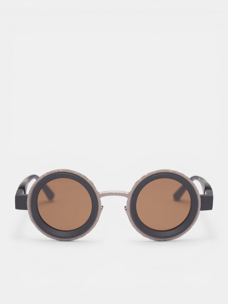 Z3 Circular Two-Tone Sunglasses (Z3-41-30-BMT-DARK-BROWN)