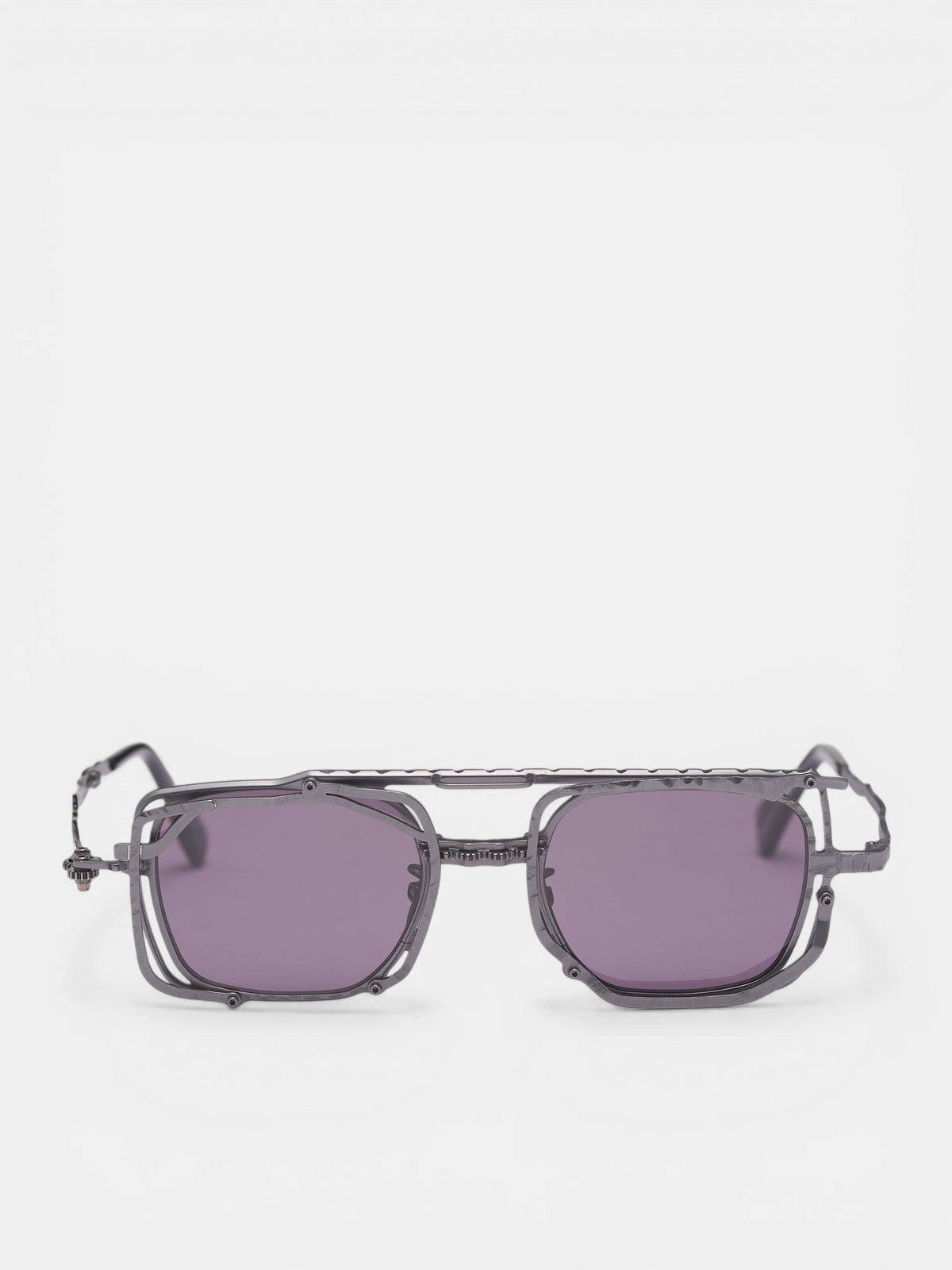 Z51 Layered Rectangular Metal Sunglasses (Z51-49-21-RH-2GREY)