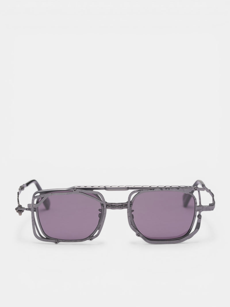 Z51 Layered Rectangular Metal Sunglasses (Z51-49-21-RH-2GREY)