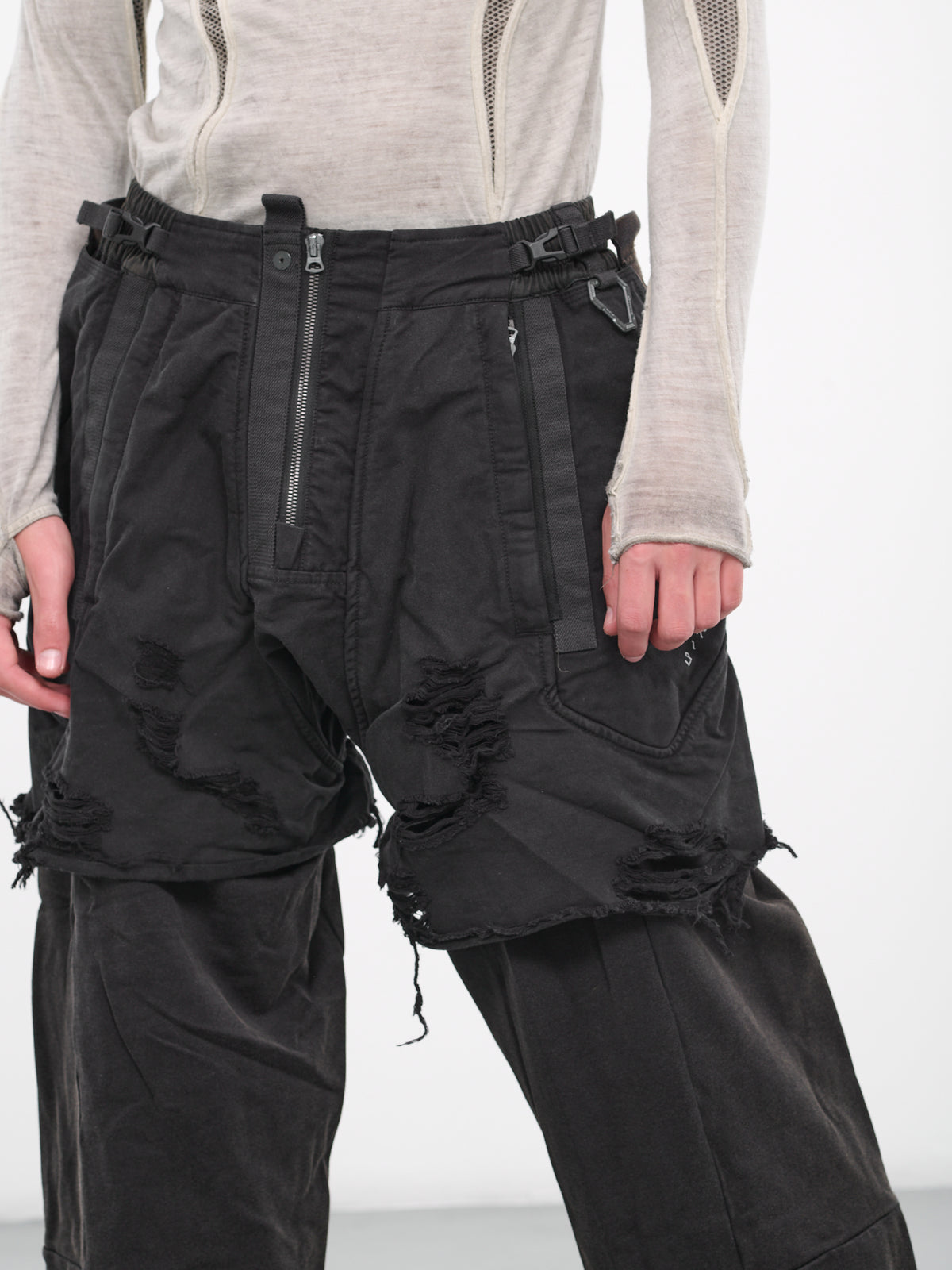 Scavenger Worn Layered Pants (ZM00223-1-CB-BLACK)