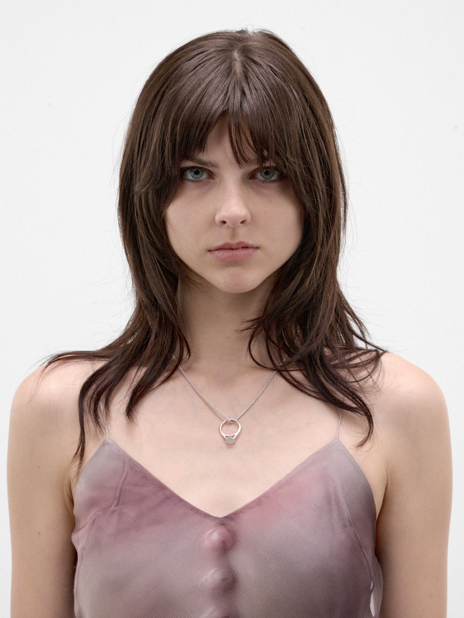 Palladium Crystal Ring Necklace (SM2UU0052-P9407-PALADIUM-CRYST)
