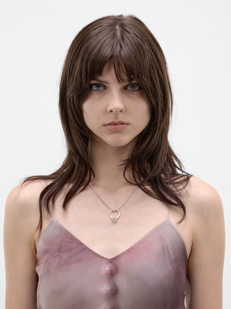 Palladium Crystal Ring Necklace (SM2UU0052-P9407-PALADIUM-CRYST)