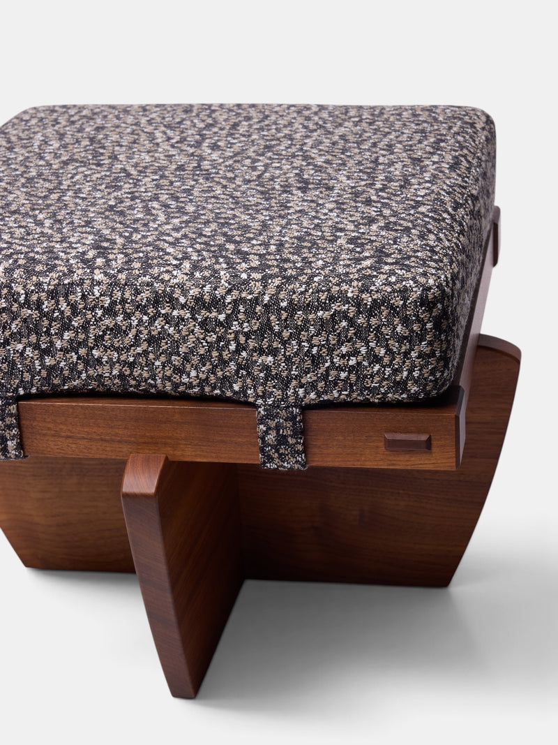 Raf Simons Cushioned Wooden Stool (STOOL#5-GREY)