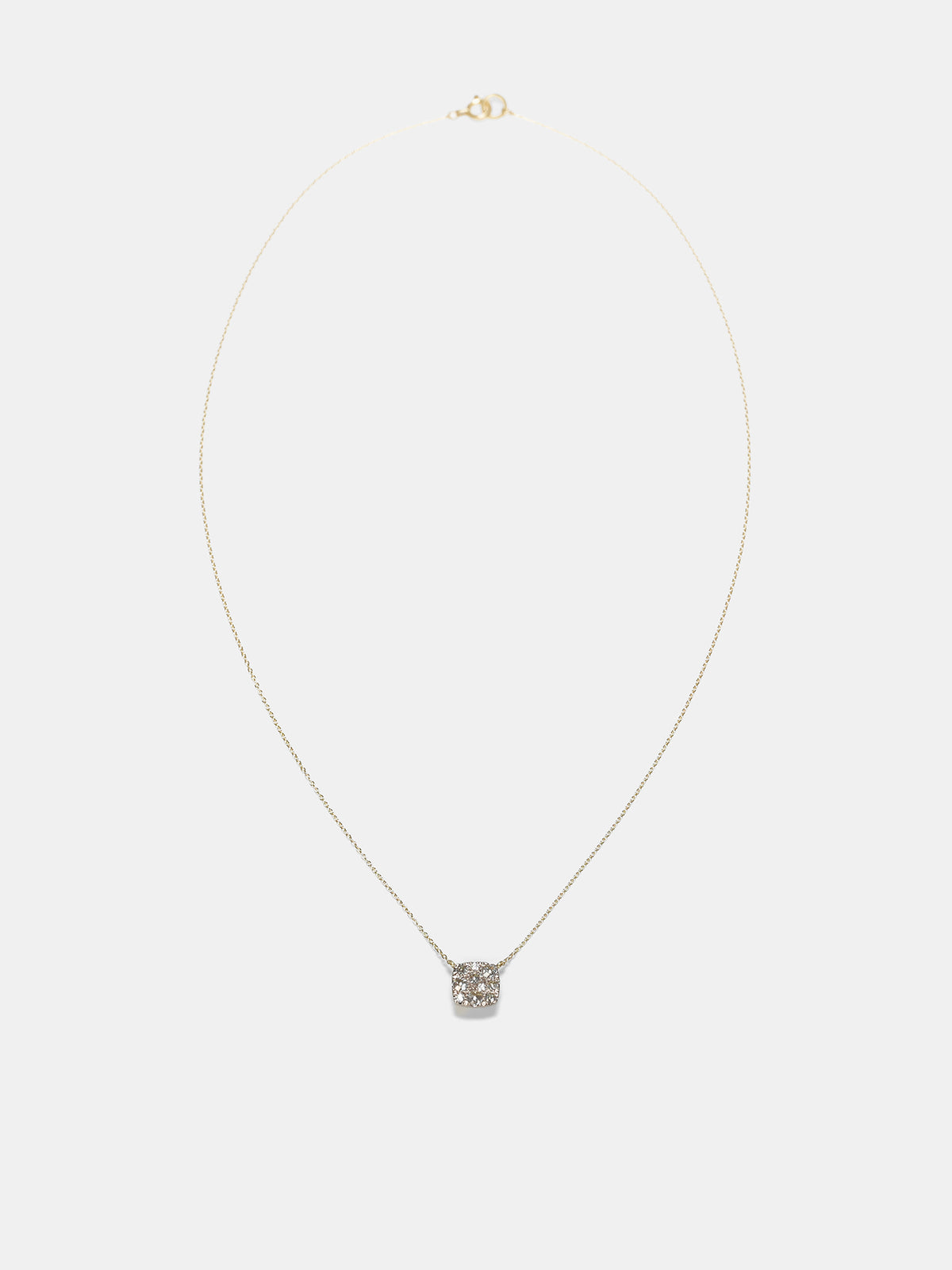White Gold Diamond Pendant Necklace (N1015-K18WG-K18GG-WHITE-DIAMON)