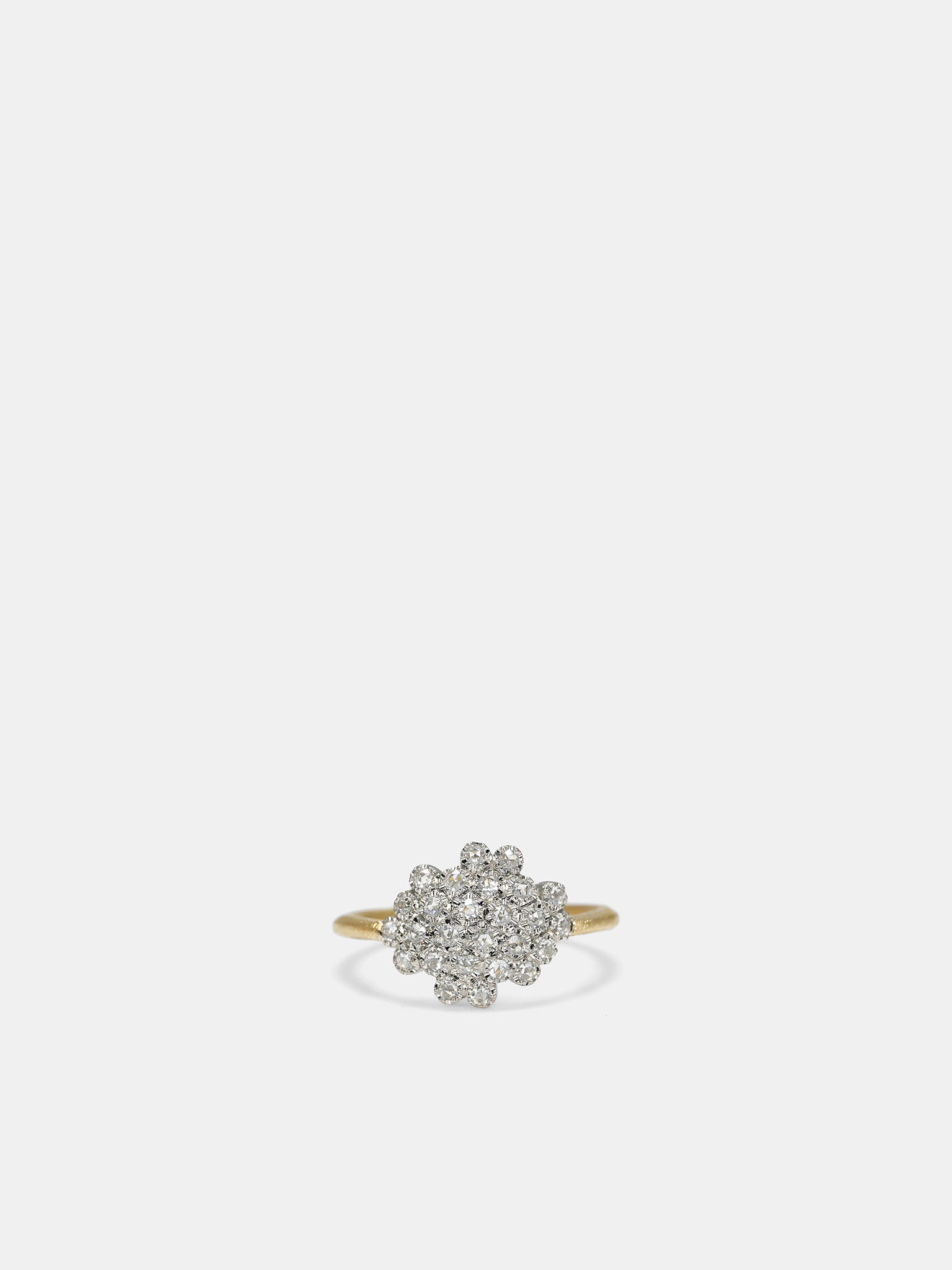Platinum & Gold Diamond Organic Ring (R113-PT950-K18GG-WHITE-DIAMOND)