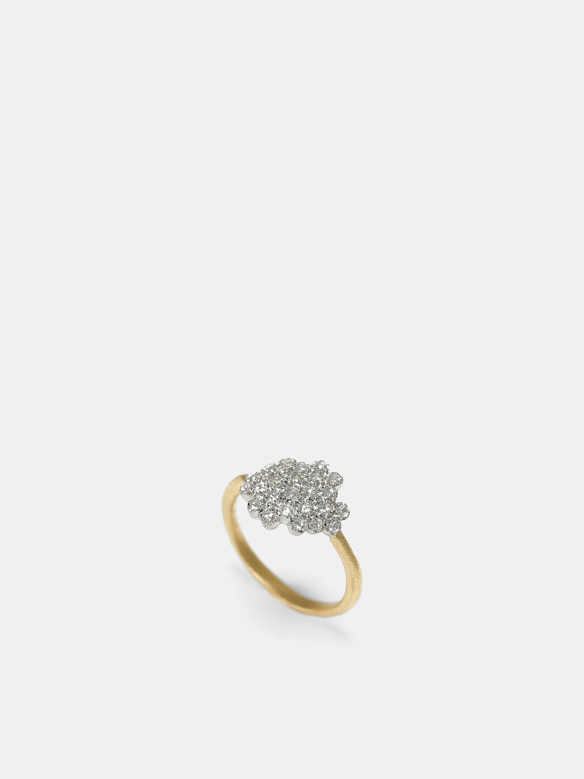 Platinum & Gold Diamond Organic Ring (R113-PT950-K18GG-WHITE-DIAMOND)