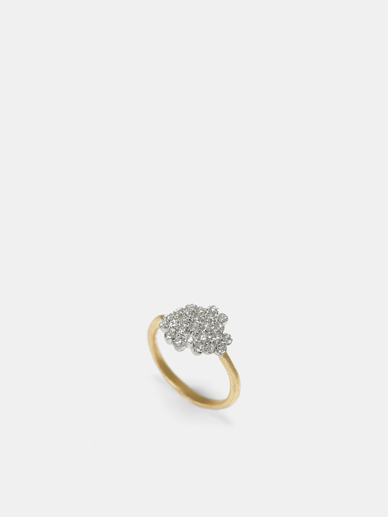 Platinum & Gold Diamond Organic Ring (R113-PT950-K18GG-WHITE-DIAMOND)