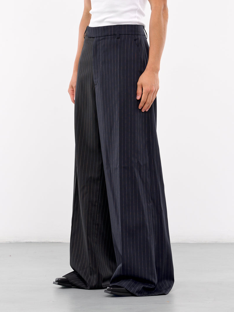 Split Deconstructed Pinstripe Pants (UA65PA706N-BLACK-NAVY-PINSTRIP)