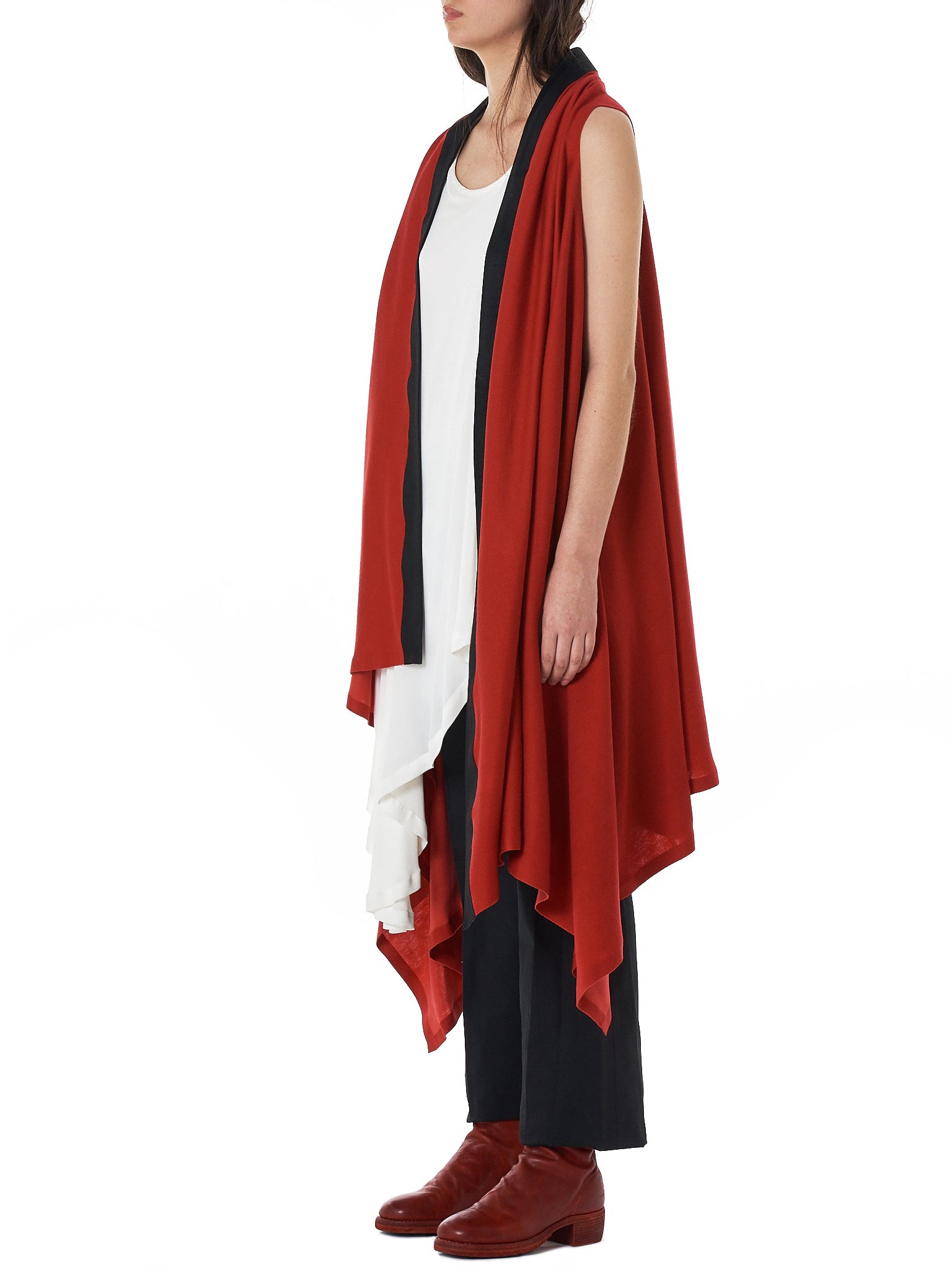 Geometric Knit Vest (00060-RECT-BASED-RED-BLK)