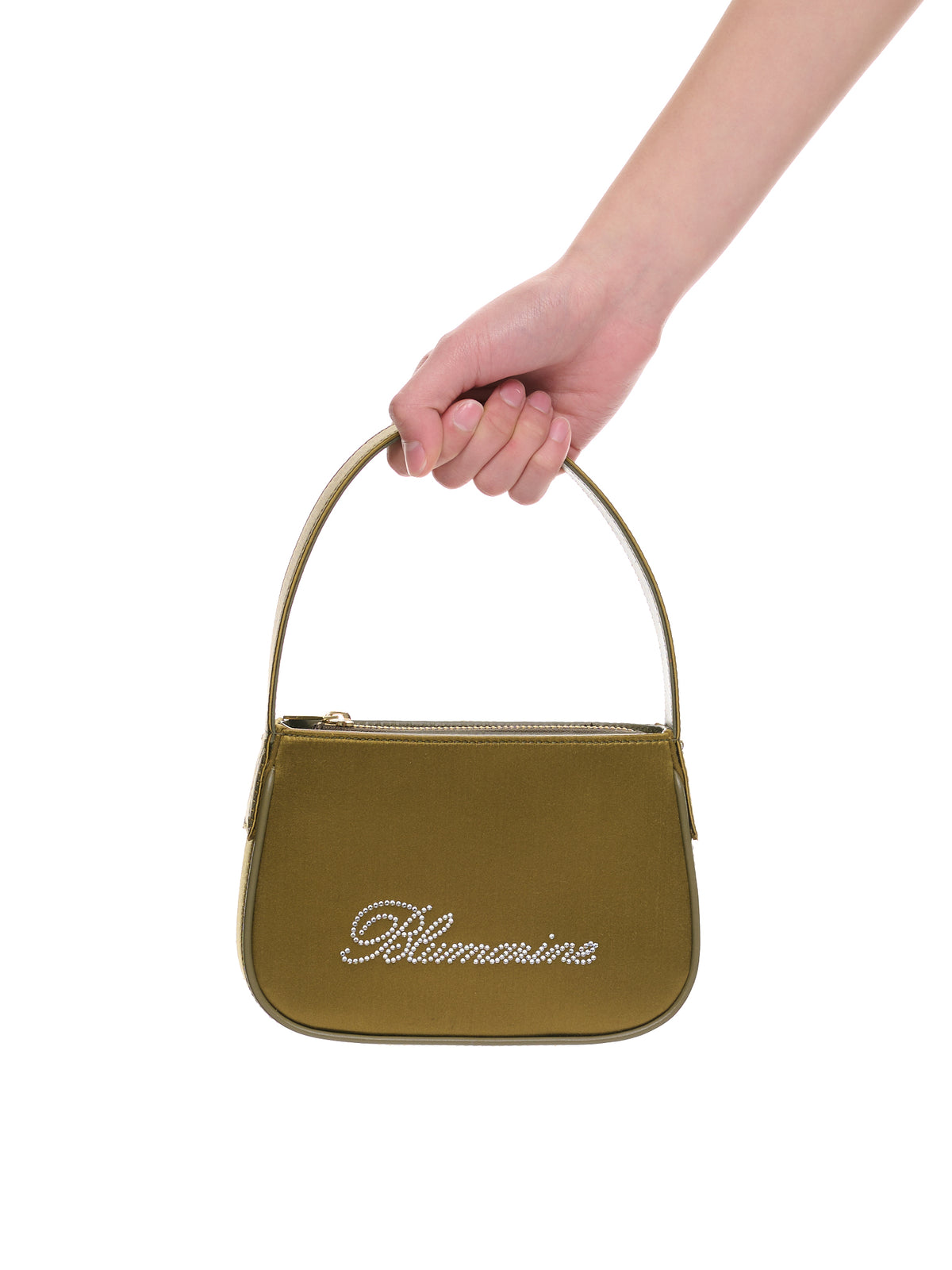 Satin Rhinestone Logo Bag (2W149A-AVOCADO)