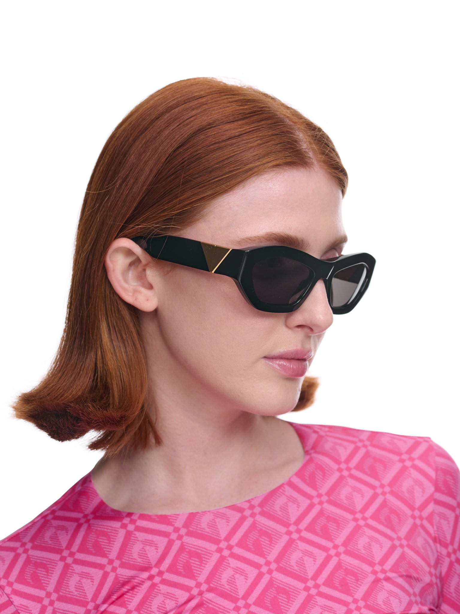 Angle Hexagonal Sunglasses (734117V2Q30-1049-BLACK-BLACK-G)