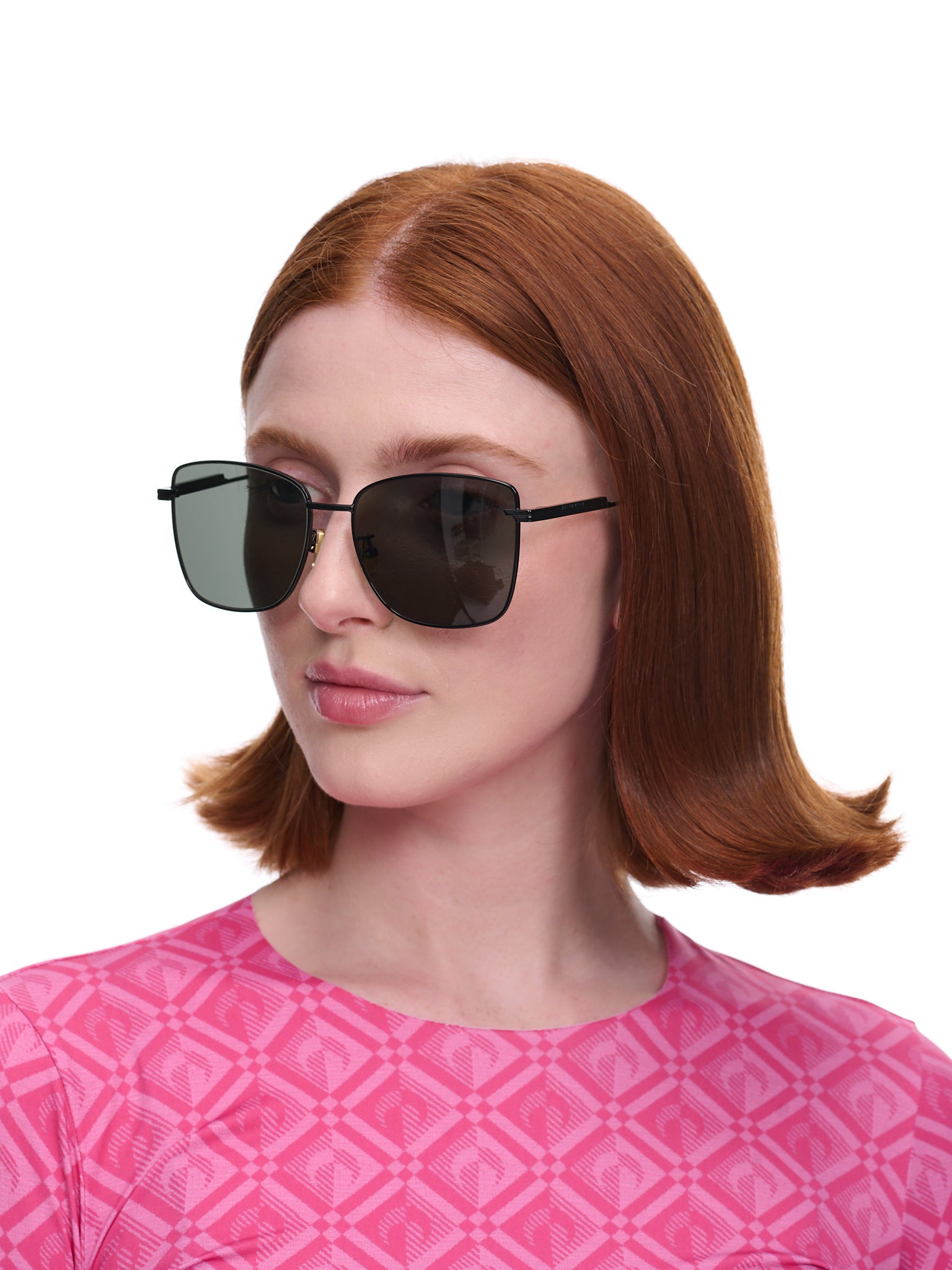 Classic Square Sunglasses (733992V4450-1049-BLACK-BLACK-G)